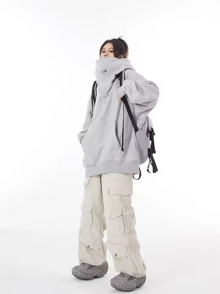 Japanese Brand Cowl Neck Techwear Hoodie - Avant-Garde High Collar Hoodie Size US L / EU 52-54 / 3 - 7 Thumbnail