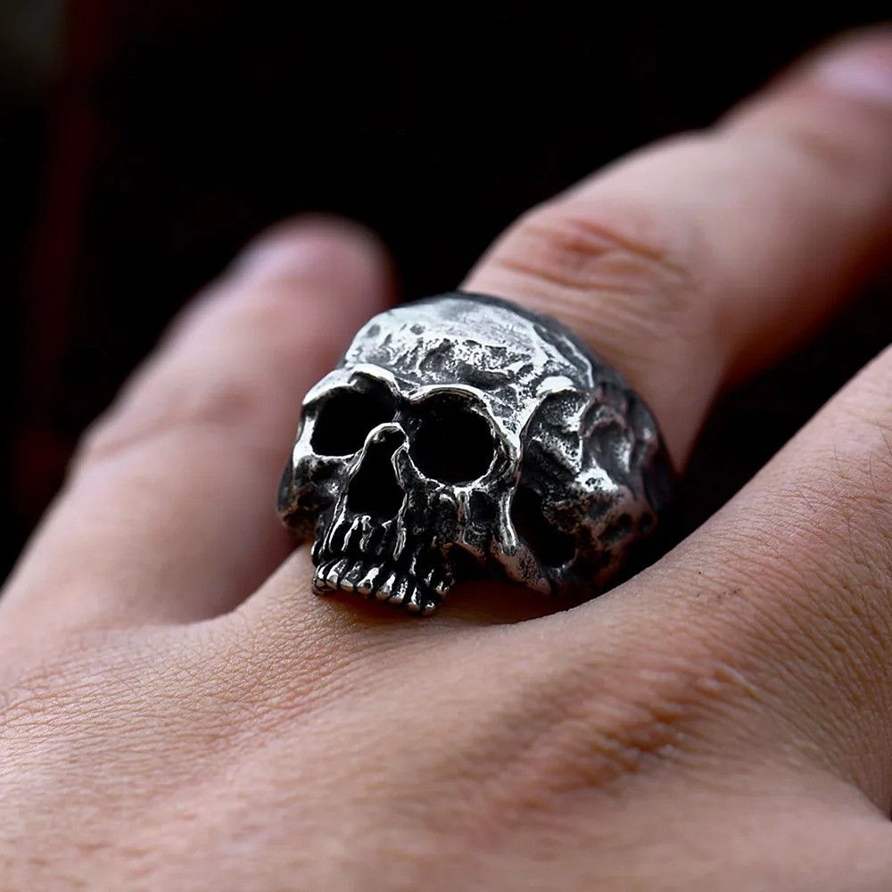 Vintage Vintage Ghost Head Skull Ring Size ONE SIZE - 1 Thumbnail