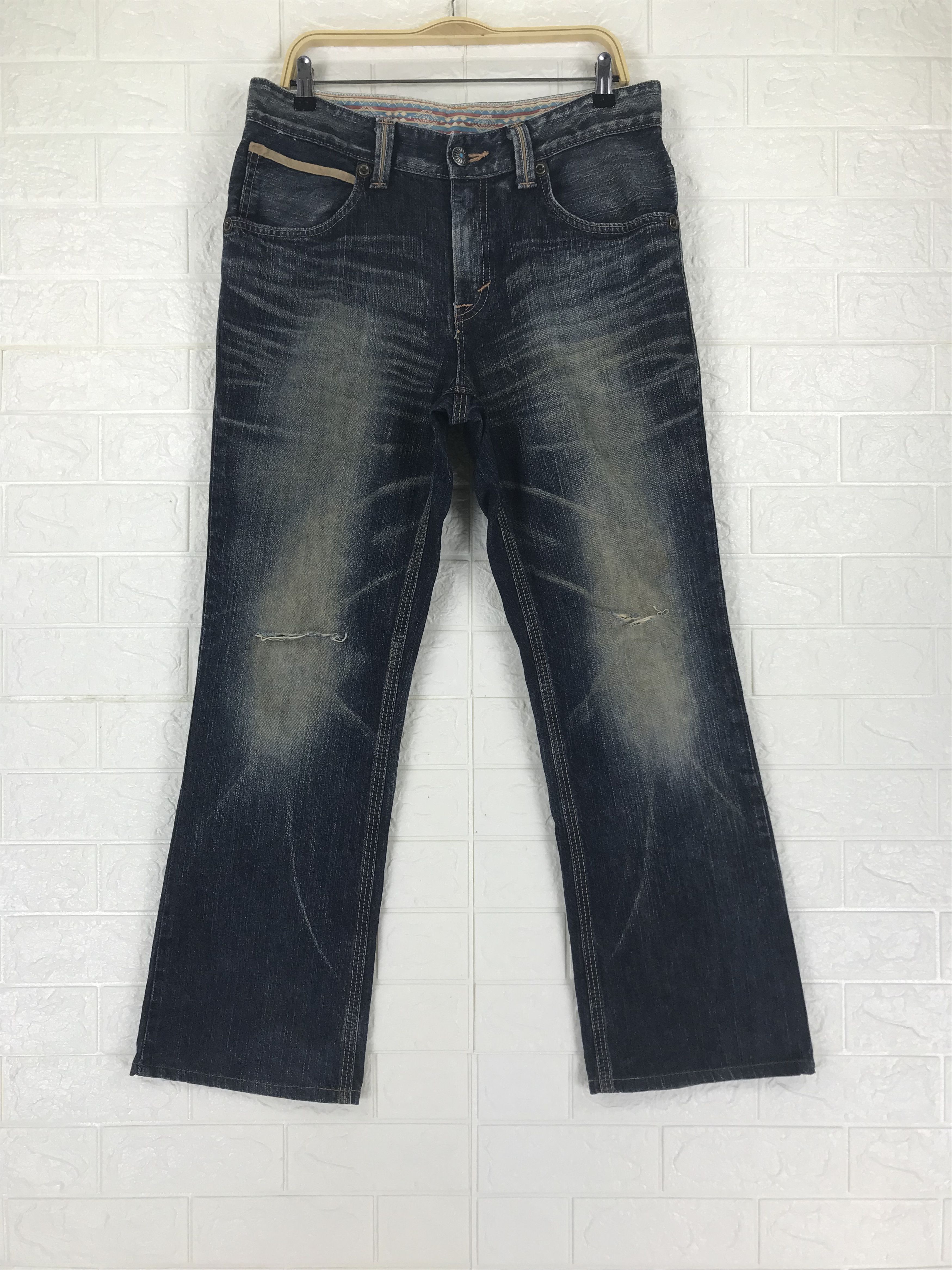 Edwin Vintage Edwin 441 XVS Mud Wash Flare Jeans Distressed Denim Size US 32 / EU 48 - 1 Thumbnail