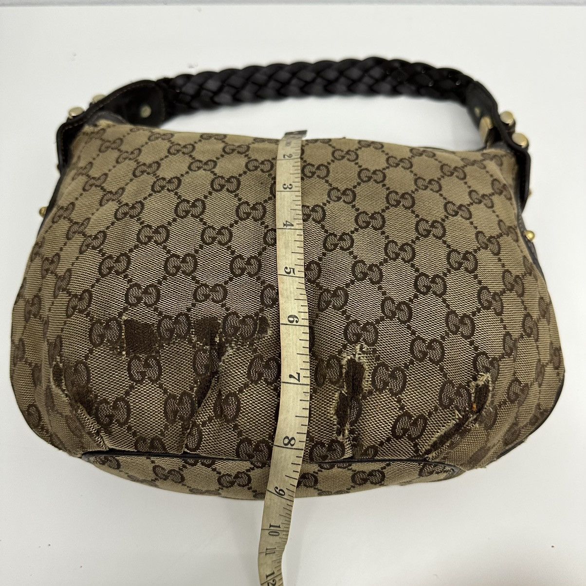 Gucci ‼️LASTDROP‼️ AUTHENTIC GUCCI GG MONOGRAM STUDDED HOBO BAG Size ONE SIZE - 18 Thumbnail