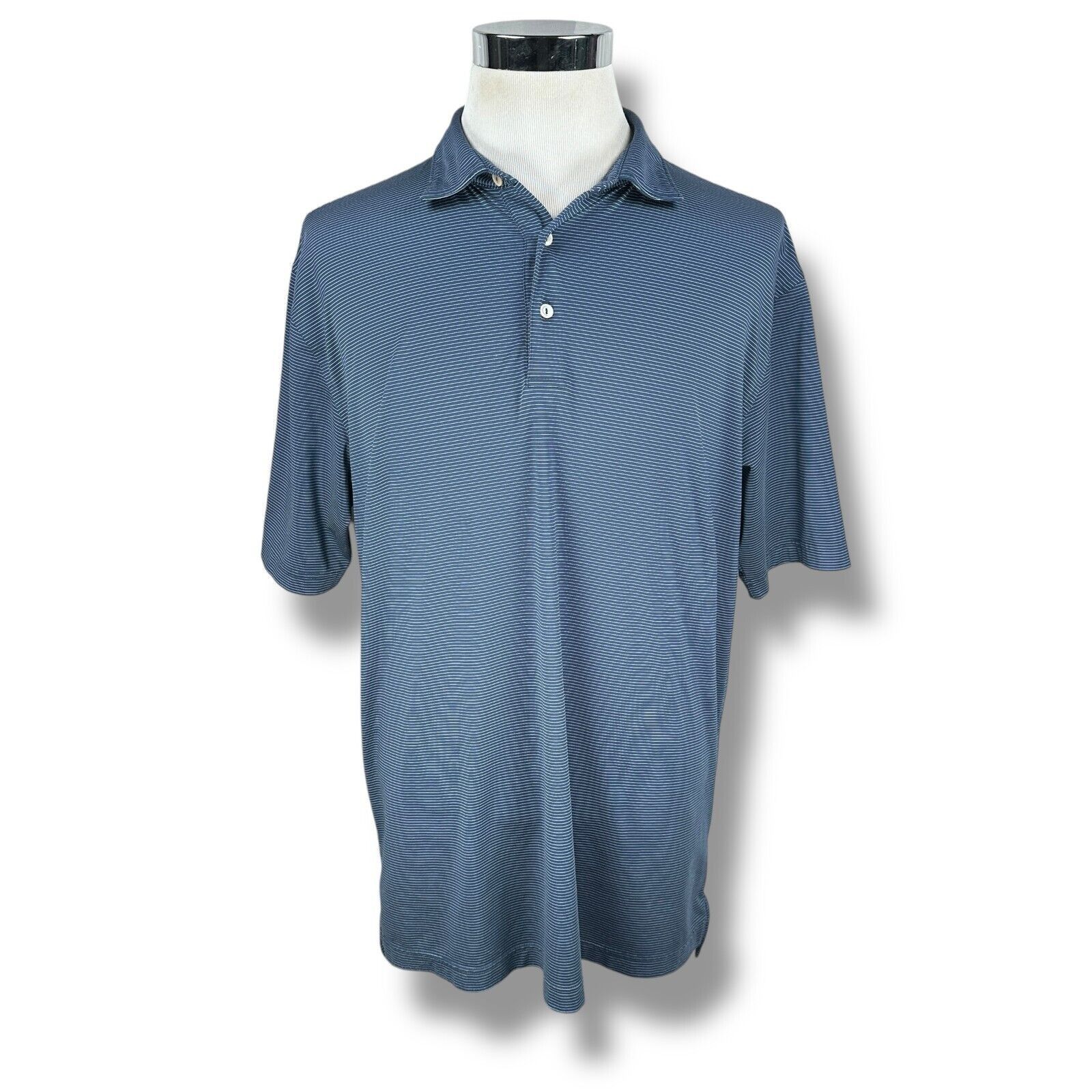 Peter Millar Peter Millar Summer Comfort Polo Shirt Men’s XL Blue White Size US XL / EU 56 / 4 - 1 Thumbnail