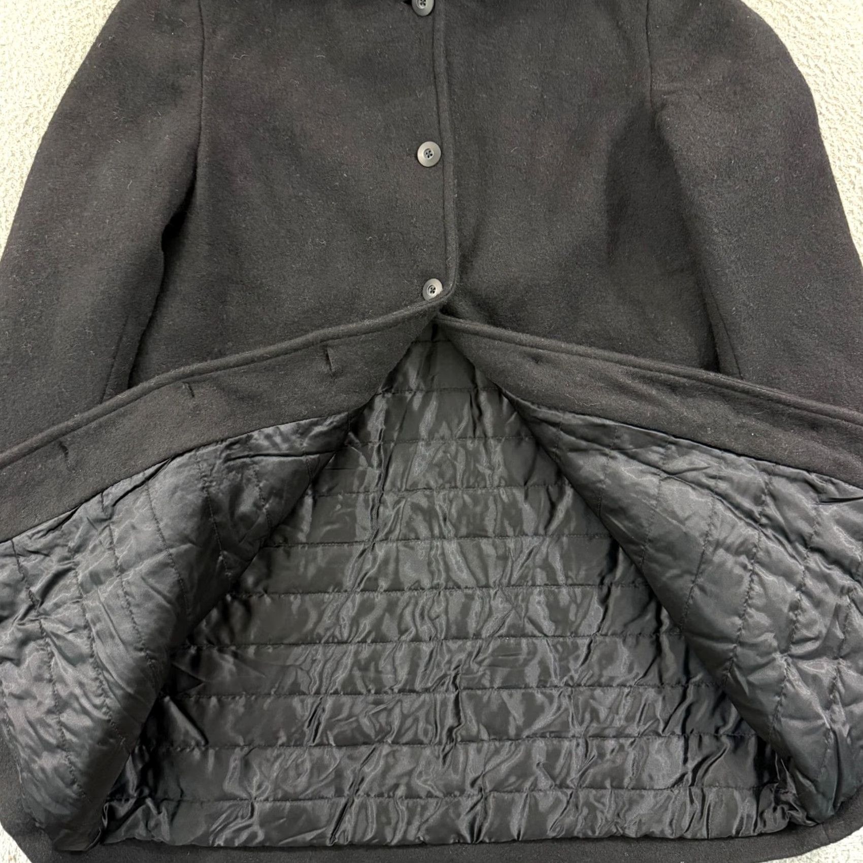 Gap VINTAGE Gap Peacoat Jacket Womens XL Black Button Faux Fur Hood Lined Preppy NWT Size XL / US 12-14 / IT 48-50 - 7 Thumbnail