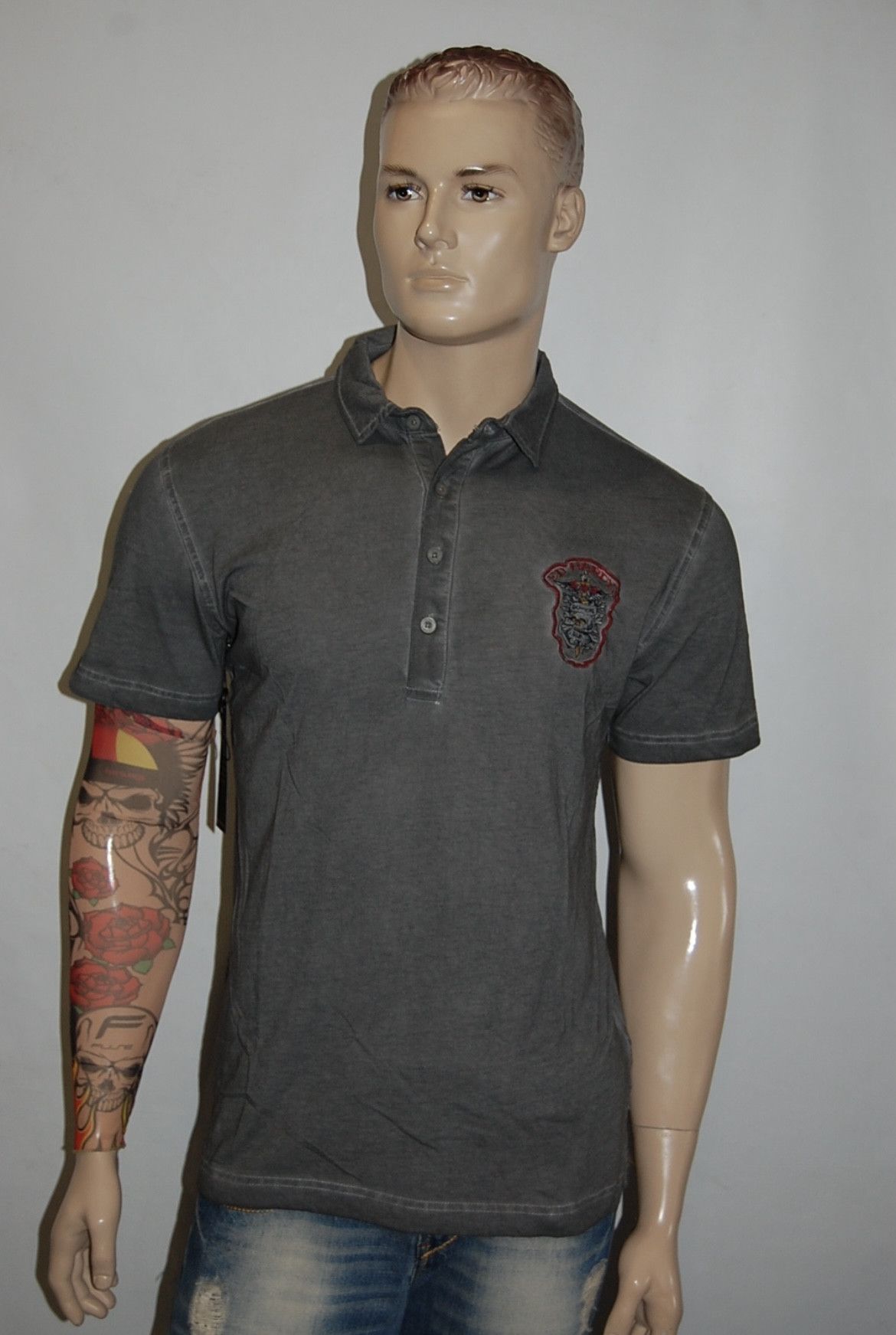 Ed Hardy Y2K ED HARDY CHRISTIAN AUDIGIER PUNK DO OR DIE POLO GRAY Size US M / EU 48-50 / 2 - 2 Thumbnail