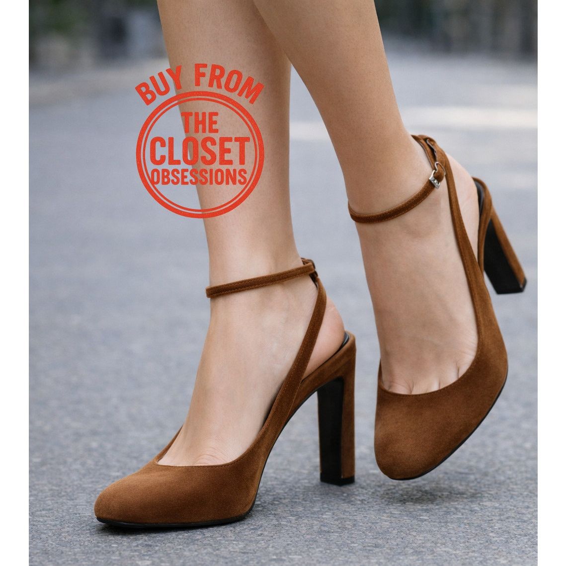 ZARA Rounded Toe Velvet Heels – Ocher – Size 8 – NWT