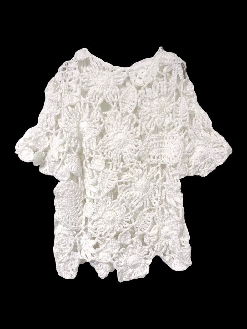 Comme des Garcons Comme Des Garcons Floral embroidered knit cut-out top Size S / US 4 / IT 40 - 3 Thumbnail