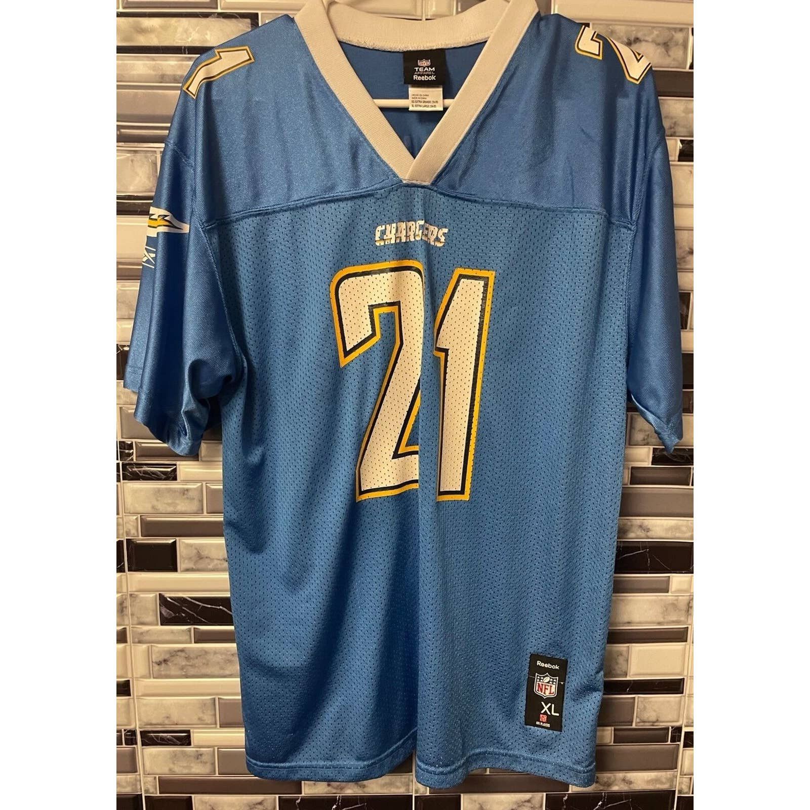 REEBOK Los Angeles Chargers NFL LaDainian Tomlinson #21 Blue Jersey Boy's  Size L