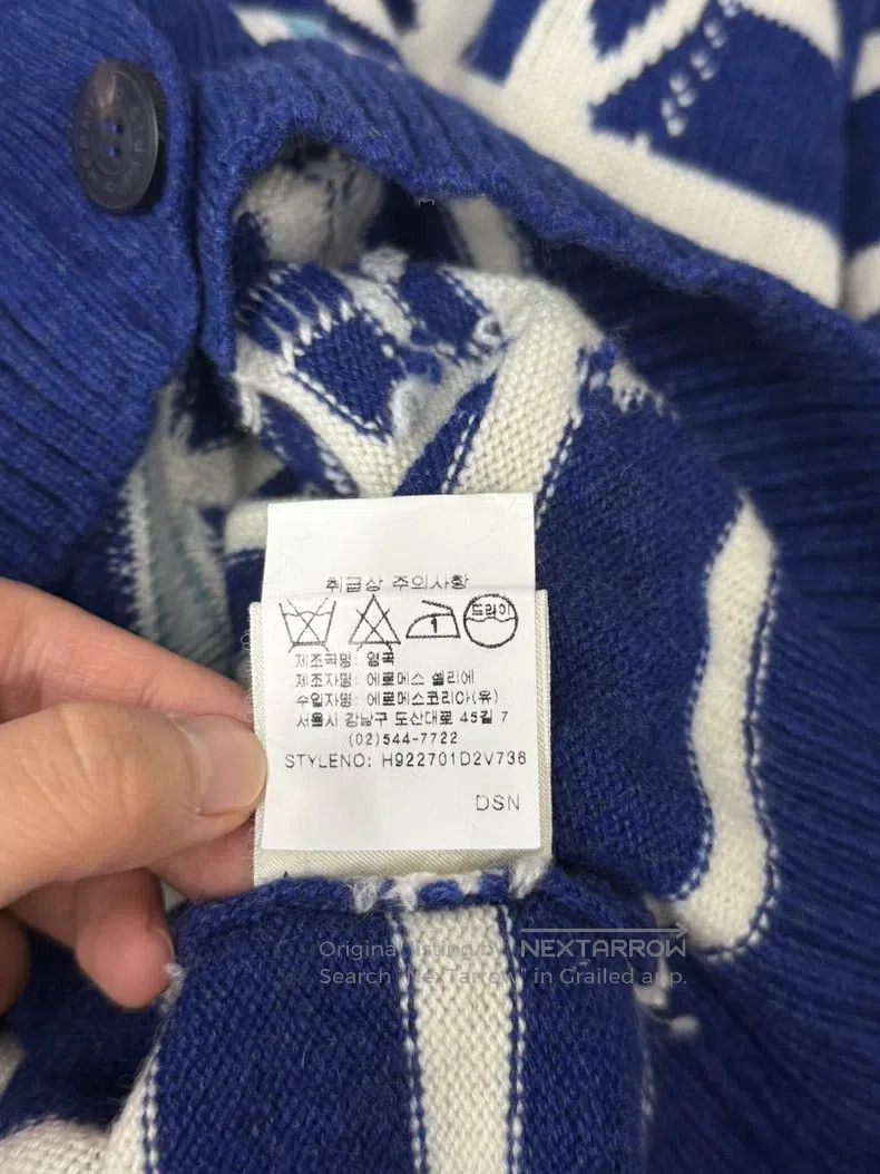 Hermes Hermes Blue and White Striped Long Knit Open Cardigan Size XS / US 0-2 / IT 36-38 - 6 Thumbnail