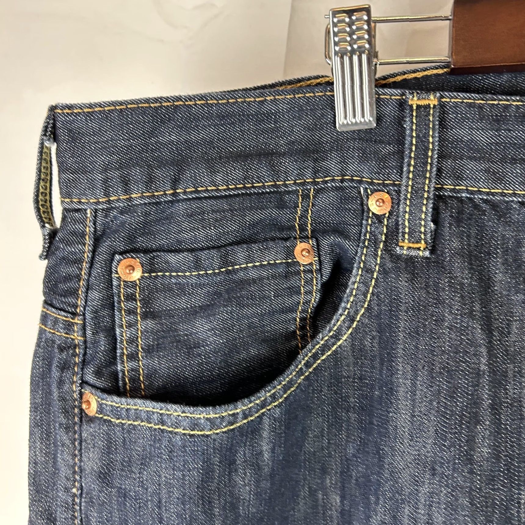 Levi's Levi's 569 Jeans Mens 42x30 Dark Indigo Wash Loose Straight Denim Pants Regular 42 Inseam 28in Blue 5-Pocket Mens Fit: Relaxed Mens Size US 42 / EU 58 - 5 Thumbnail