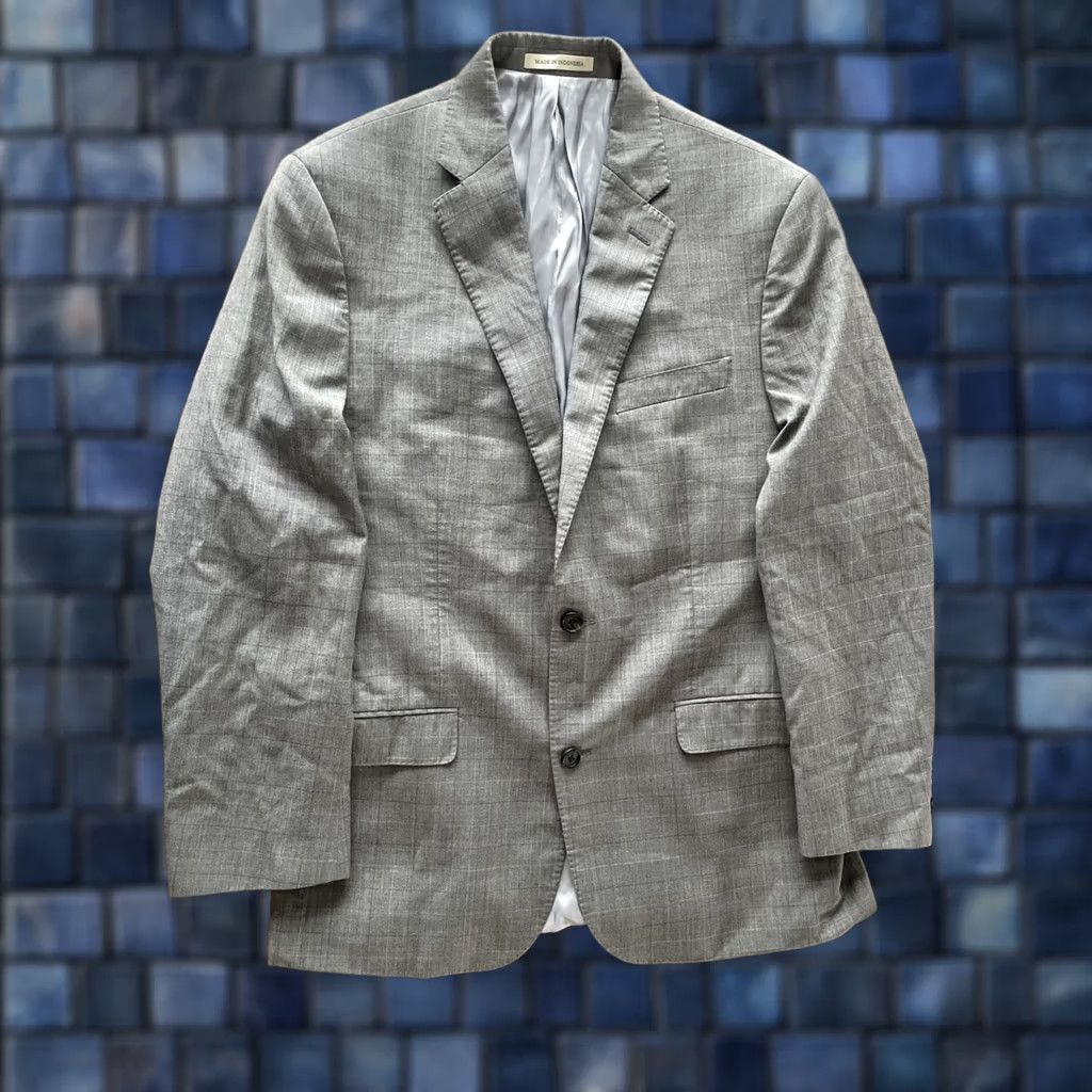 Ralph Lauren Lauren Ralph Lauren Wool Windowpane Blazer Mens 40R Regular Notch Gray 2-Button Size 40R - 1 Thumbnail