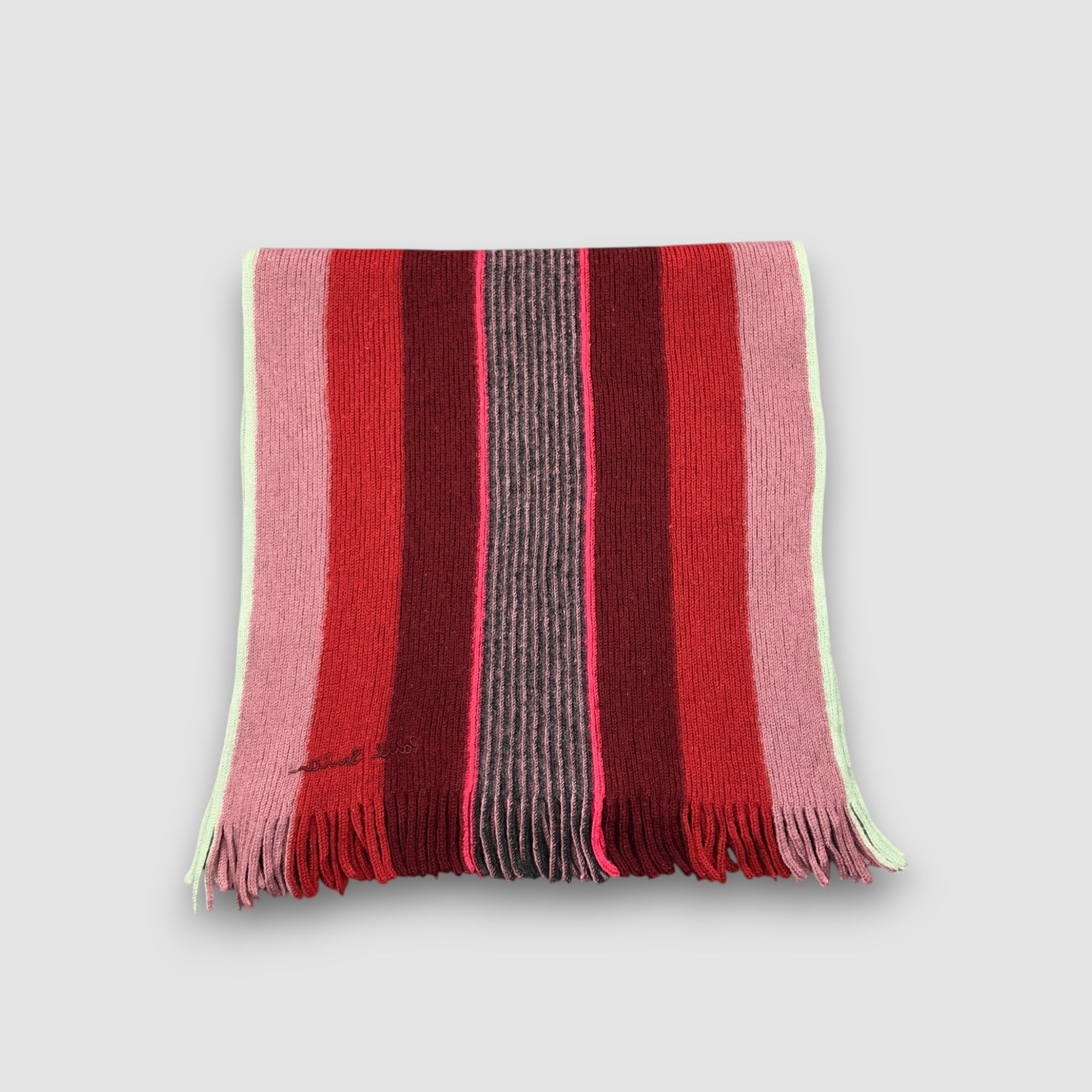 Paul Smith Vintage Paul Smith Scarf Ribbed Knit Wool Scarves Size ONE SIZE - 2 Thumbnail