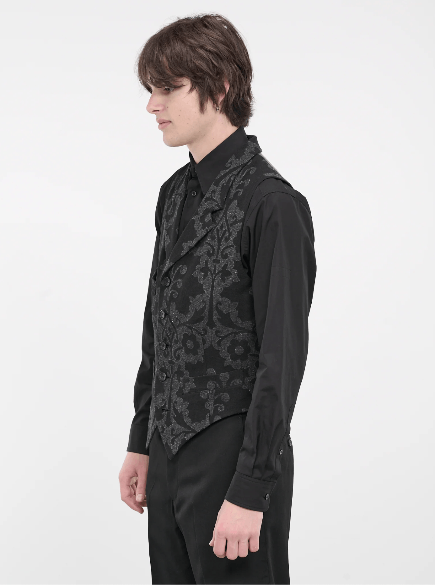 Yohji Yamamoto Yohji Yamamoto Pour Homme INDIAN LEFT DECORATIVE CLOTH VEST Size US M / EU 48-50 / 2 - 7 Thumbnail
