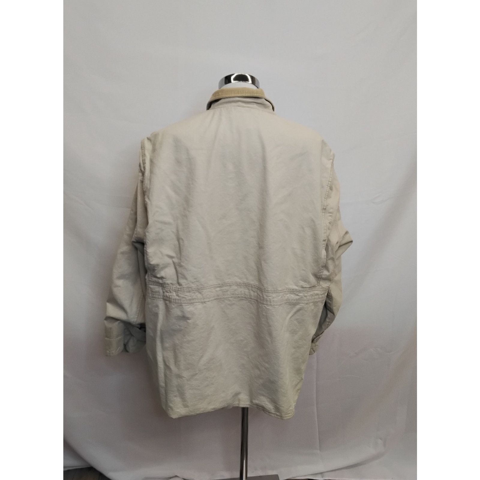 Izod Izod Chore Coat Men's XL Beige Corduroy Collar VTG Hong Kong Size XXL / US 16-18 / IT 52-54 - 3 Thumbnail
