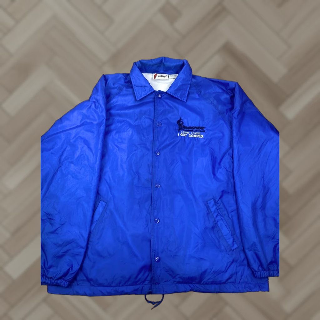 Vintage Cardinal Windbreaker Jacket Blue L Mens 90s Stratosphere I Joined. I Played. I Got Comped. Winbreaker Nylon Jacket 3557 Size US L / EU 52-54 / 3 - 1 Thumbnail