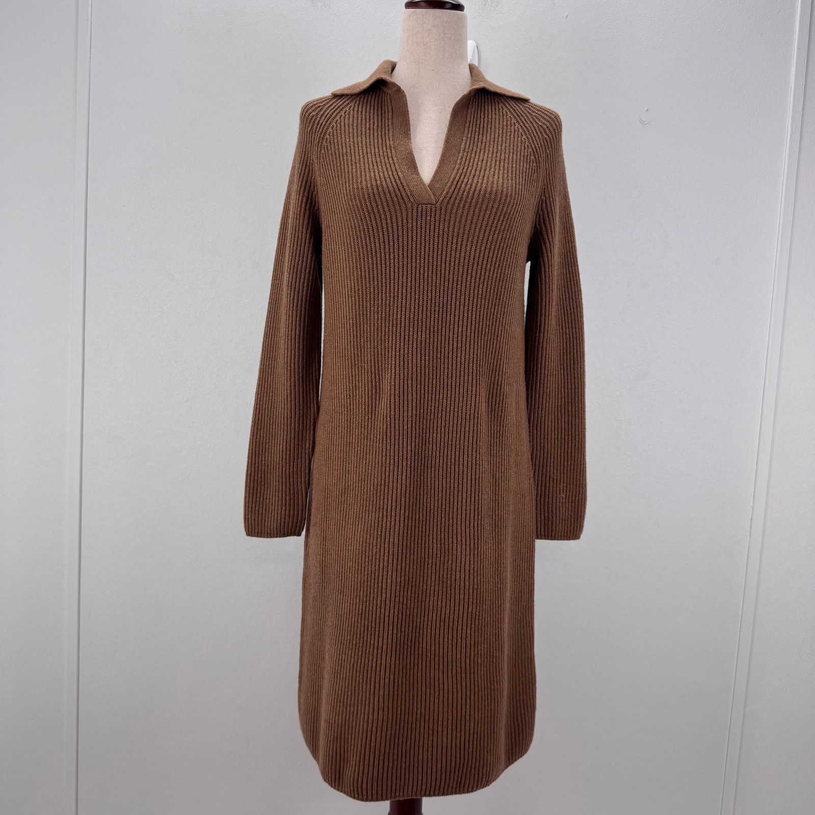 Max Mara NWT Max Mara Mana Knitted Dress Long Sleeve Camel S Luxury Size S / US 4 / IT 40 - 3 Thumbnail