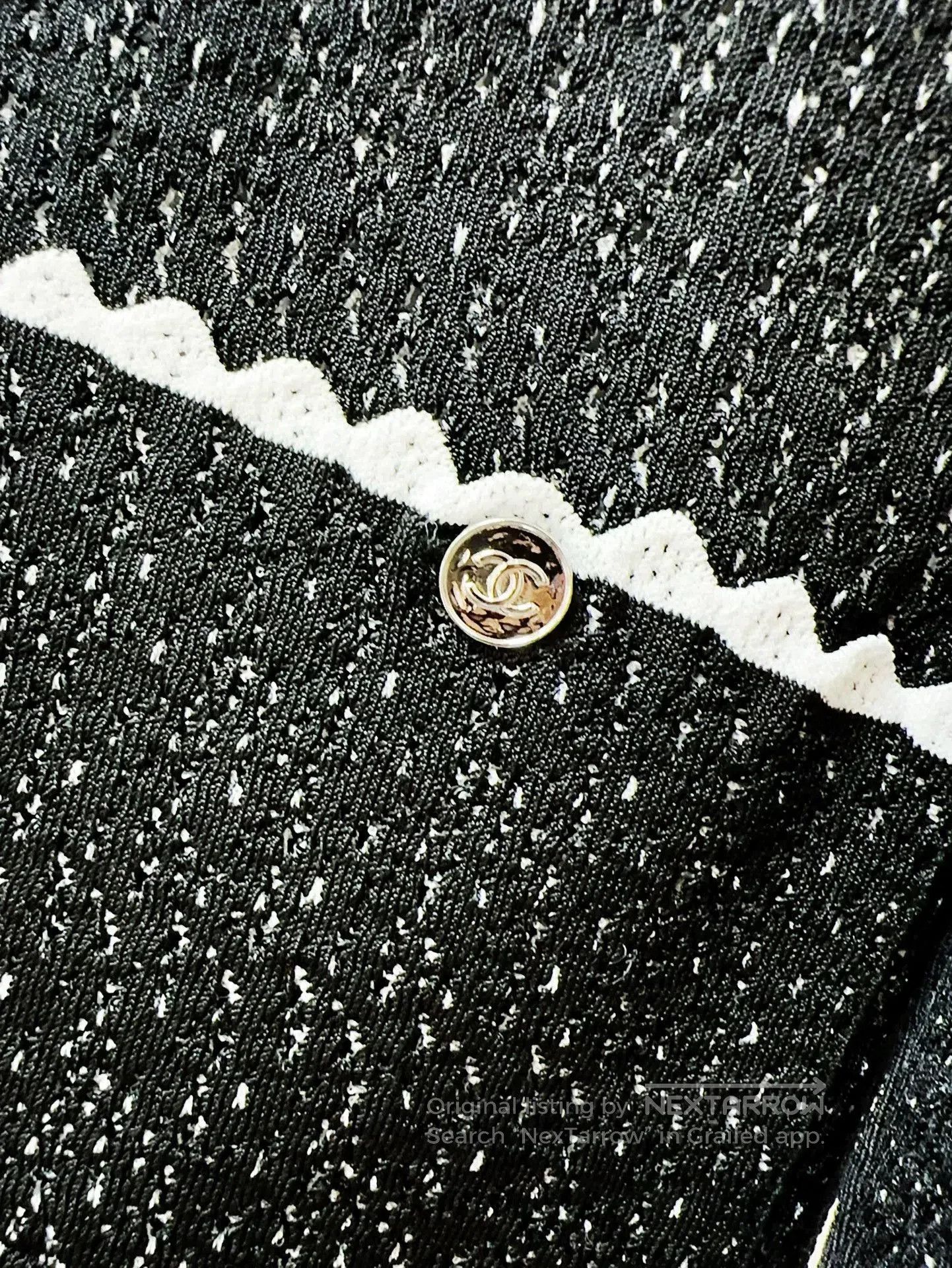 Chanel Chanel Black White Trim Knit Cardigan. Size US XS / EU 42 / 0 - 5 Thumbnail