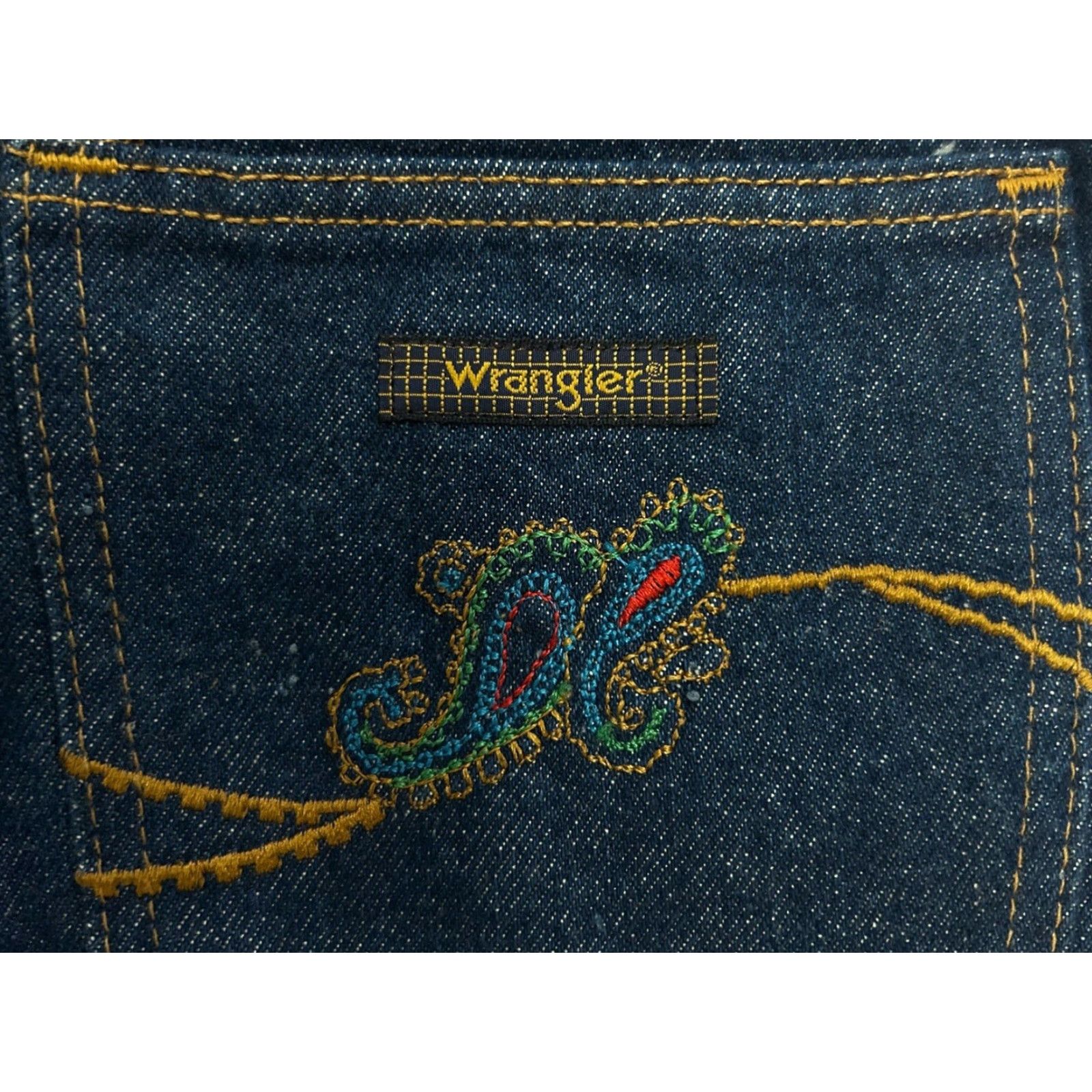 Wrangler VINTAGE Wrangler Jeans Tapered Womens Juniors 9 Dark Blue 90s Made in USA NWT Deadstock Paisley Back Pocket Size 30" / US 8 / IT 44 - 6 Thumbnail