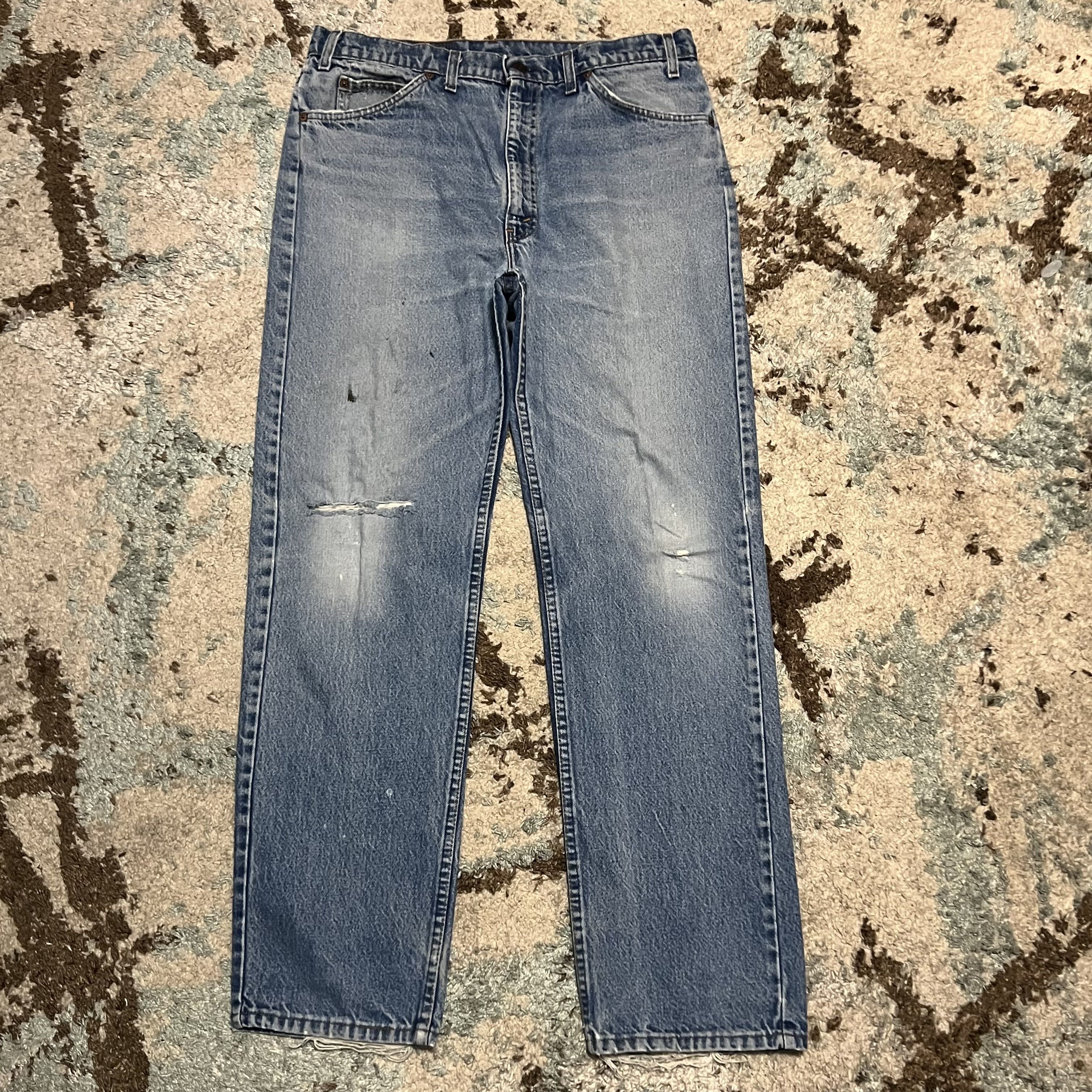 Levi's × Vintage Vintage Levi's 505 Orange Tab Jeans Straight Leg 35x31 90s Size US 35 - 2 Thumbnail