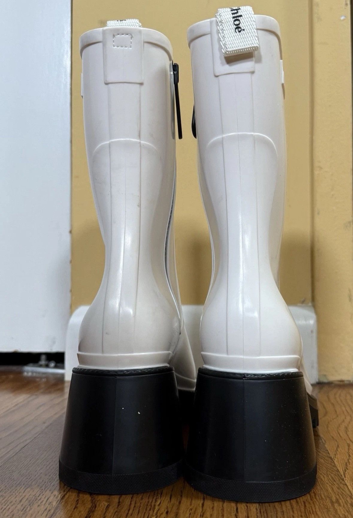Chloe Chloe Rubber Betty Sock Rain Boots White Women’s Size 39 Size US 9 / IT 39 - 3 Thumbnail