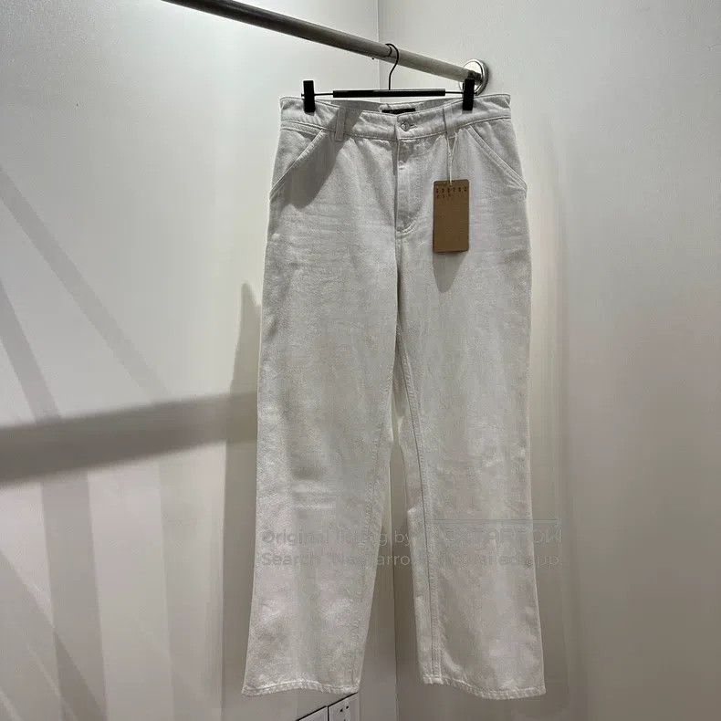 Loro Piana Loro Piana Logo leather patch white denim trousers Size 28" / US 6 / IT 42 - 2 Thumbnail