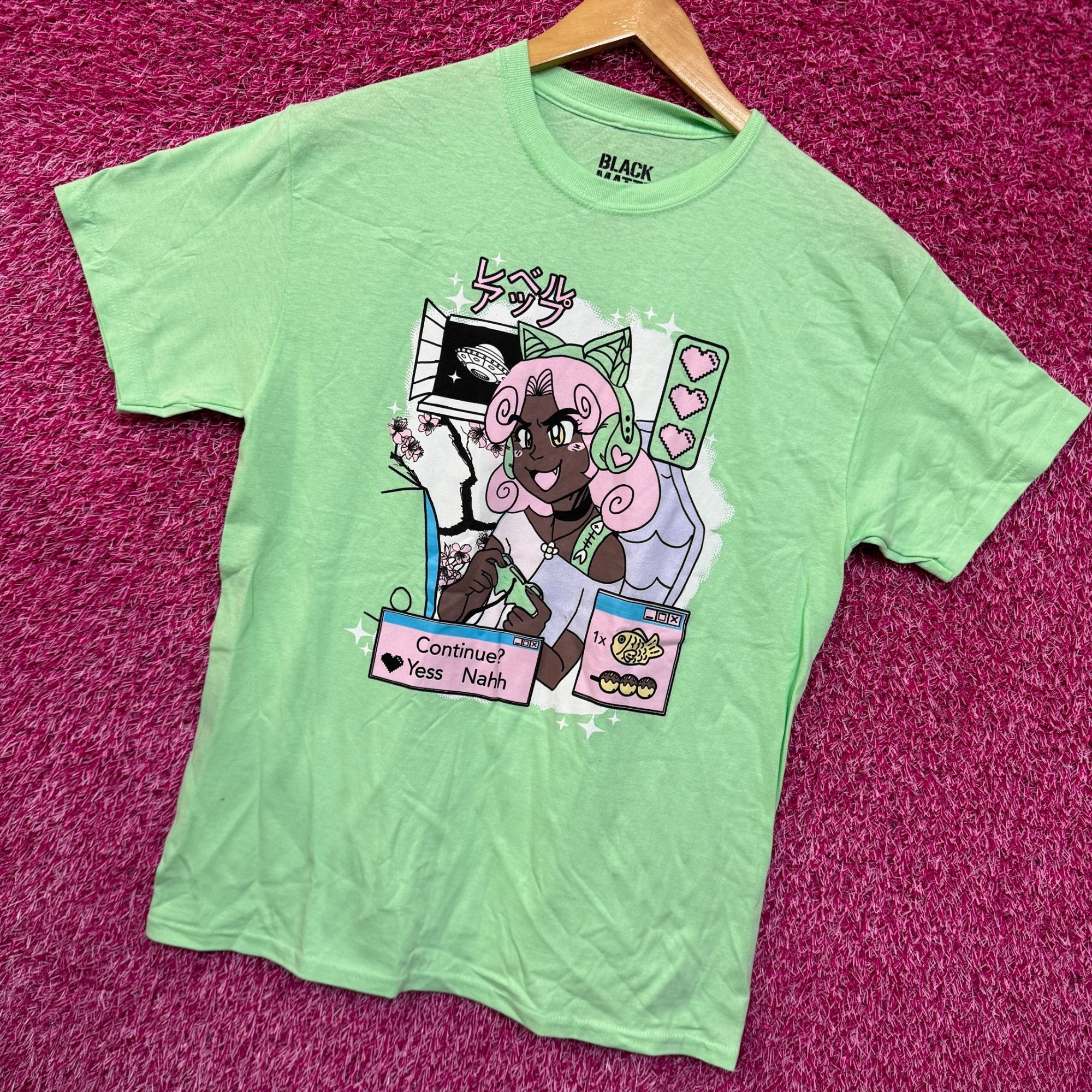 Anime Kitty Kawaii Gamer Streamer Girl Black Matter Tee M Size US M / EU 48-50 / 2 - 3 Thumbnail
