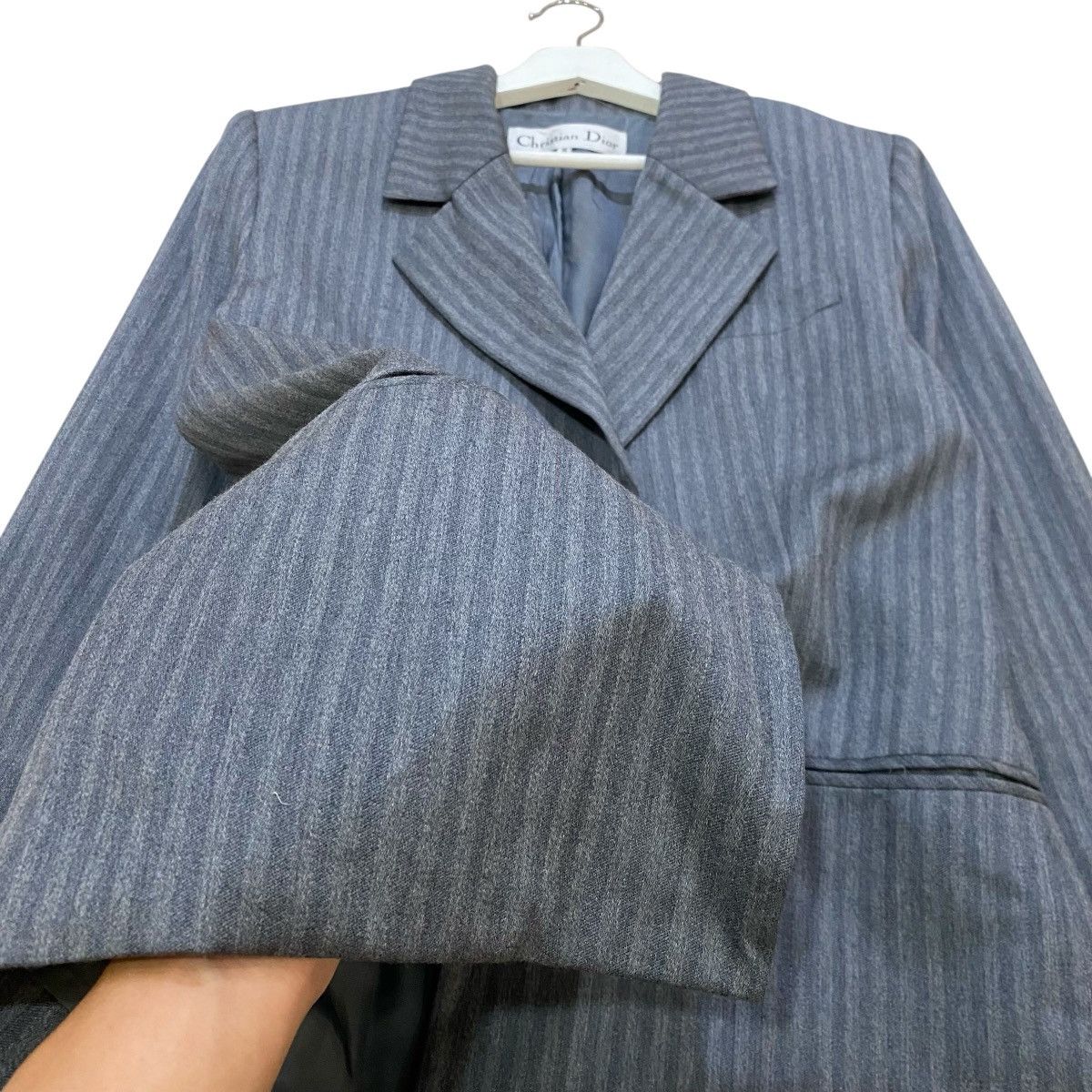 Christian Dior Monsieur 🌟VTG CHRISTIAN DIOR SINGLE BUTTON STRIPES WOOL COATS Size XS / US 0-2 / IT 36-38 - 1 Thumbnail