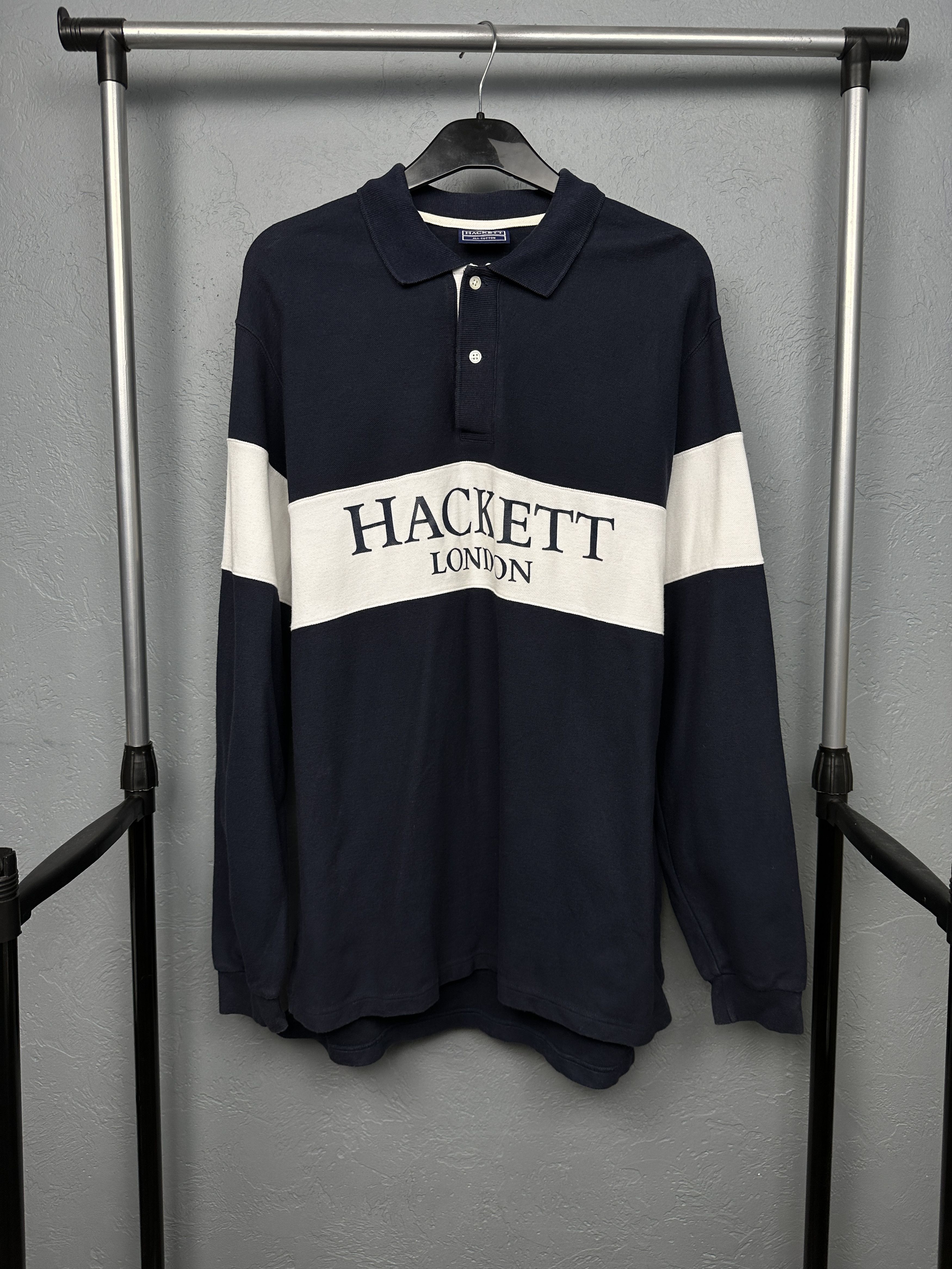 Hackett Hackett Vintage Mens Long Sleeve Polo Shirt Size US XL / EU 56 / 4 - 1 Thumbnail