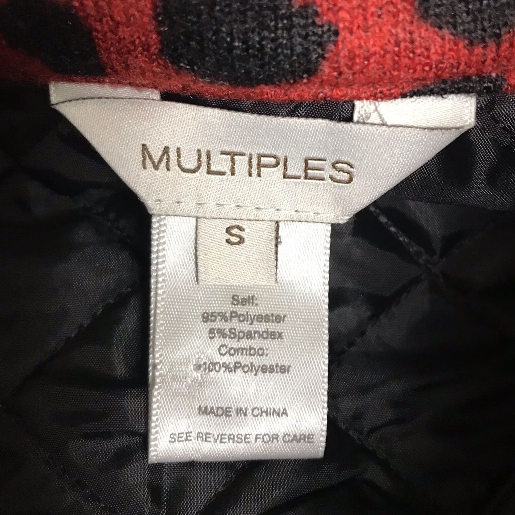 Vintage Multiples Women Red/Black Quilted Leopard Print Hacci Knit Zip Vest S Size S / US 4 / IT 40 - 2 Thumbnail