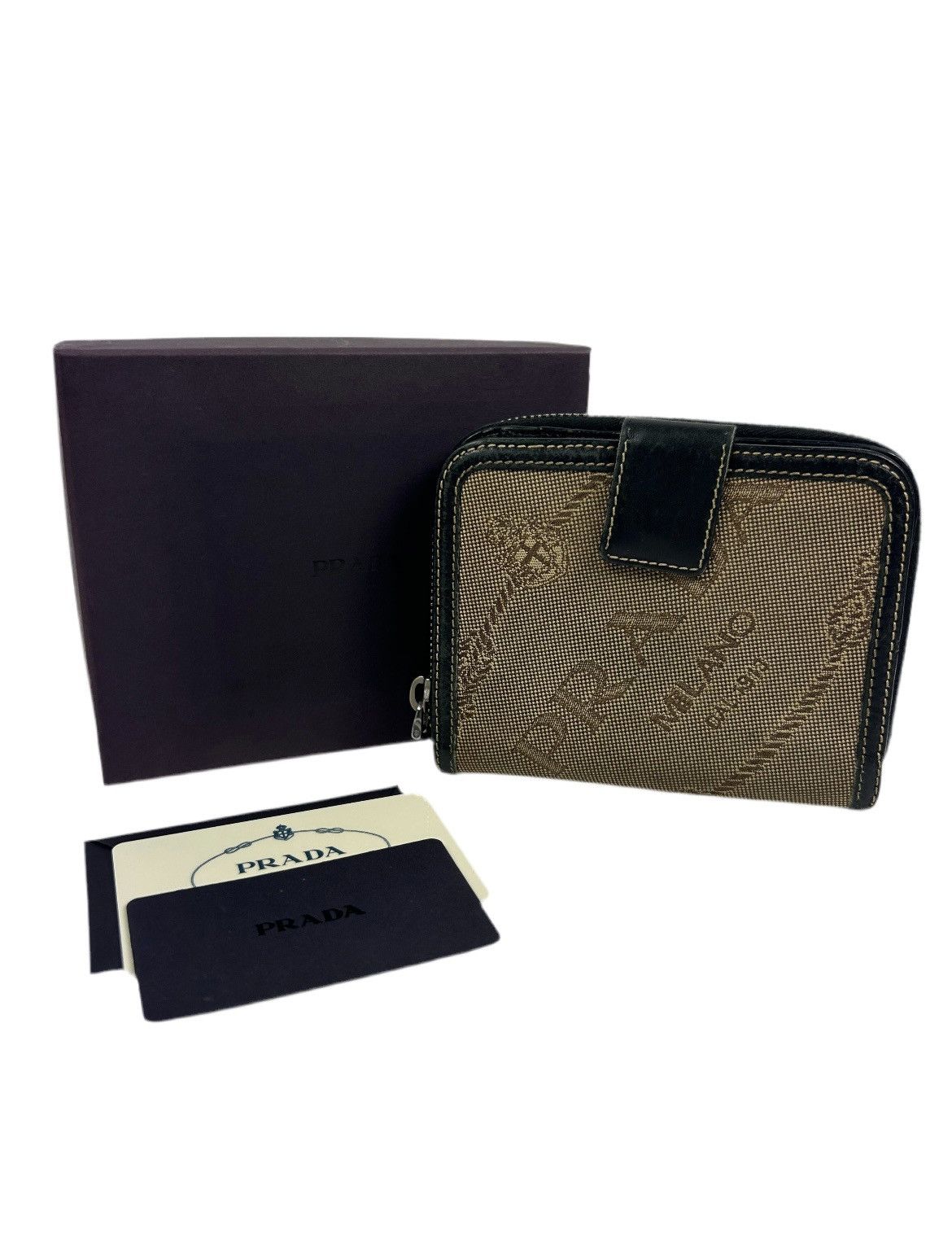 Prada Prada Jacquard Leather Zippy Wallet Size ONE SIZE - 1 Thumbnail