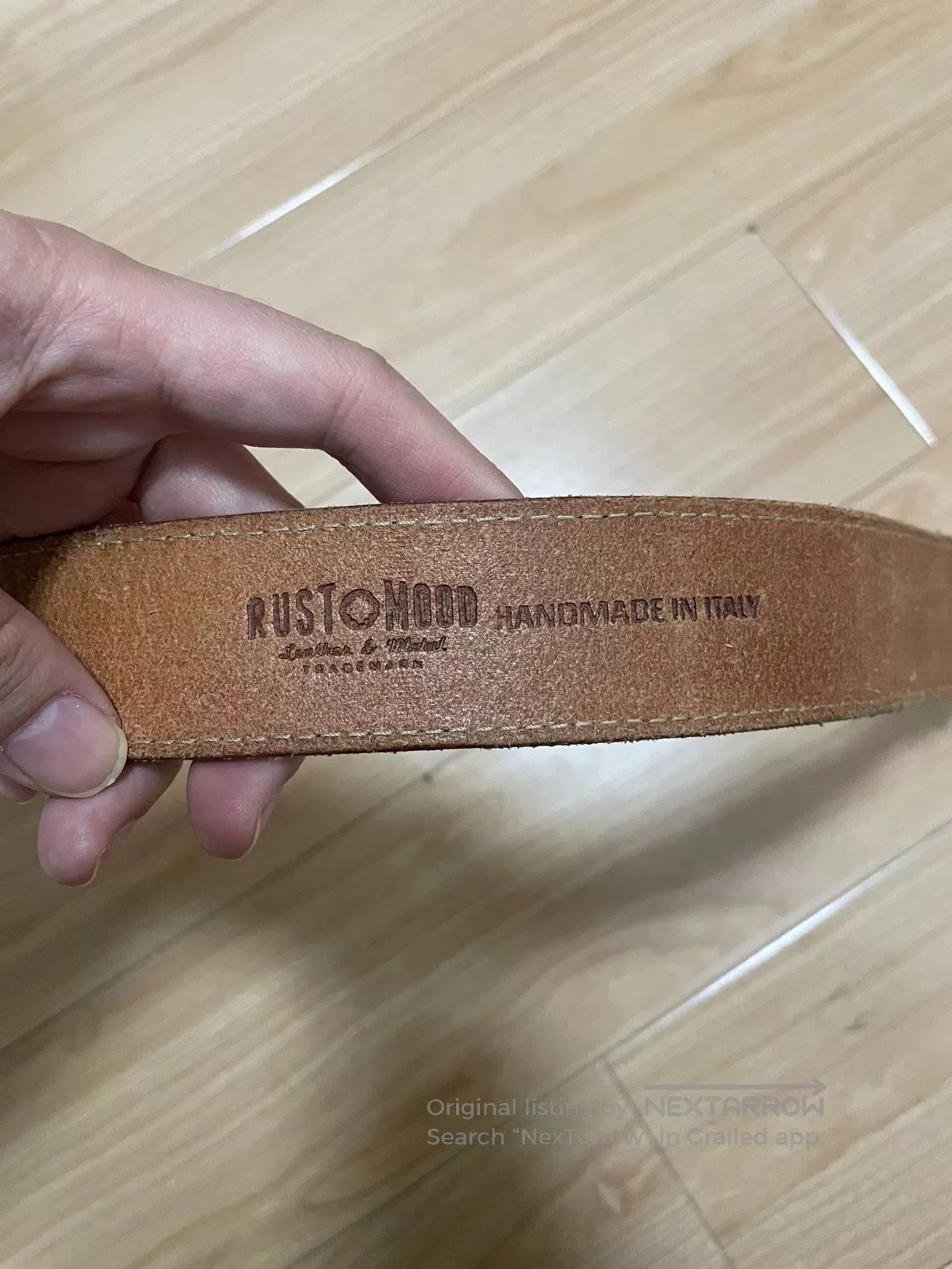 Japanese Brand Handmade Italian Turquoise Inlaid Leather Belt. Size ONE SIZE - 3 Thumbnail