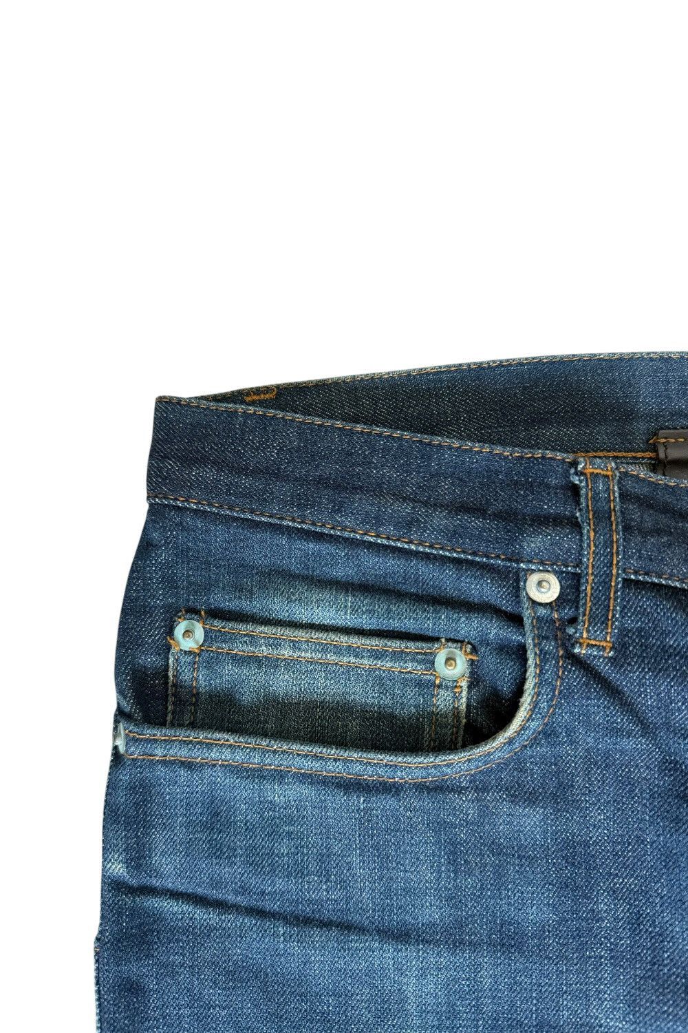 Dior DIOR HOMME HEDI SLIMANE WASHED RAW INDYGO NAVY DENIM JEANS Size US 29 - 9 Thumbnail