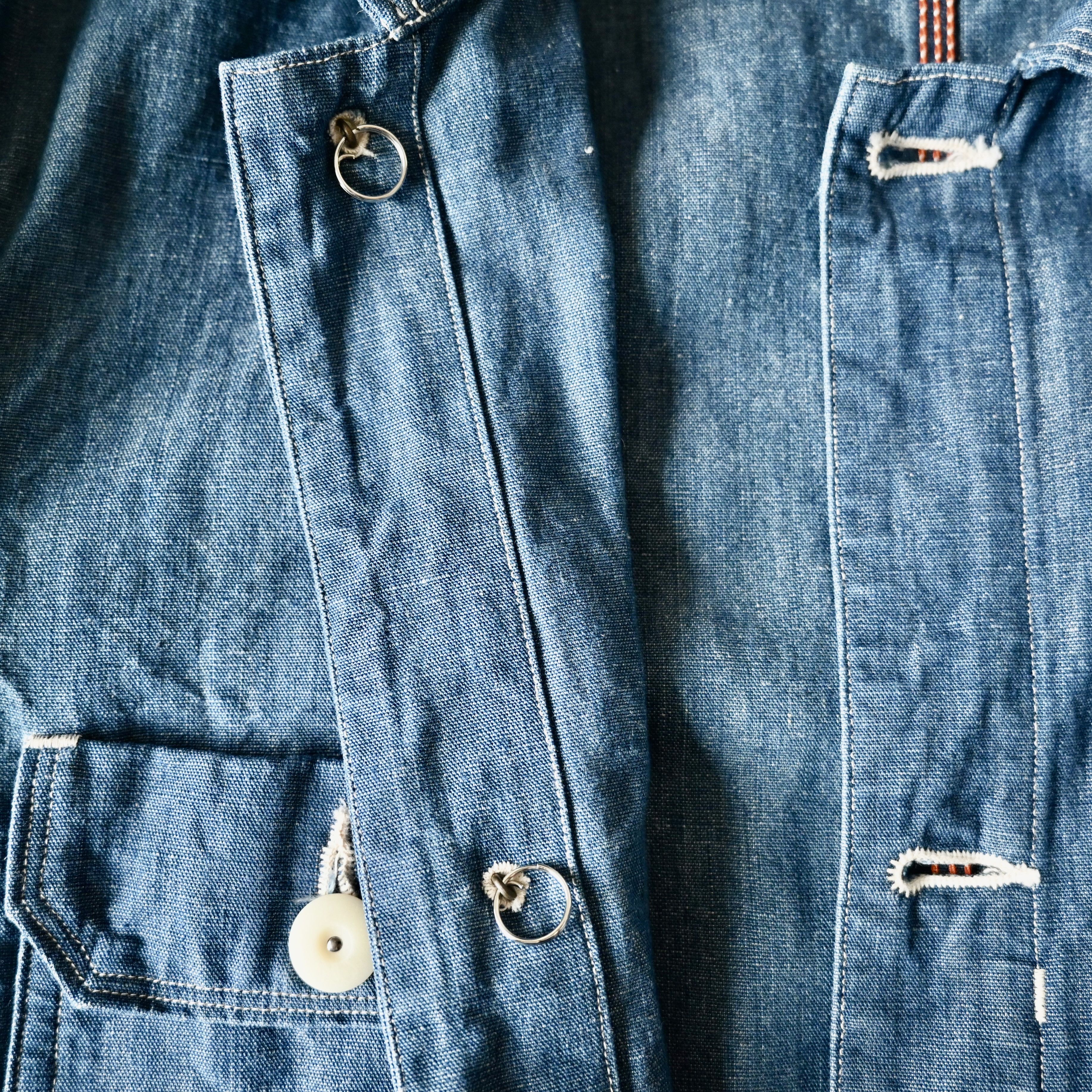 Beams Plus VTG 2000s BEAMS Plus cotton linen chambray engineer coat Size US S / EU 44-46 / 1 - 19 Thumbnail
