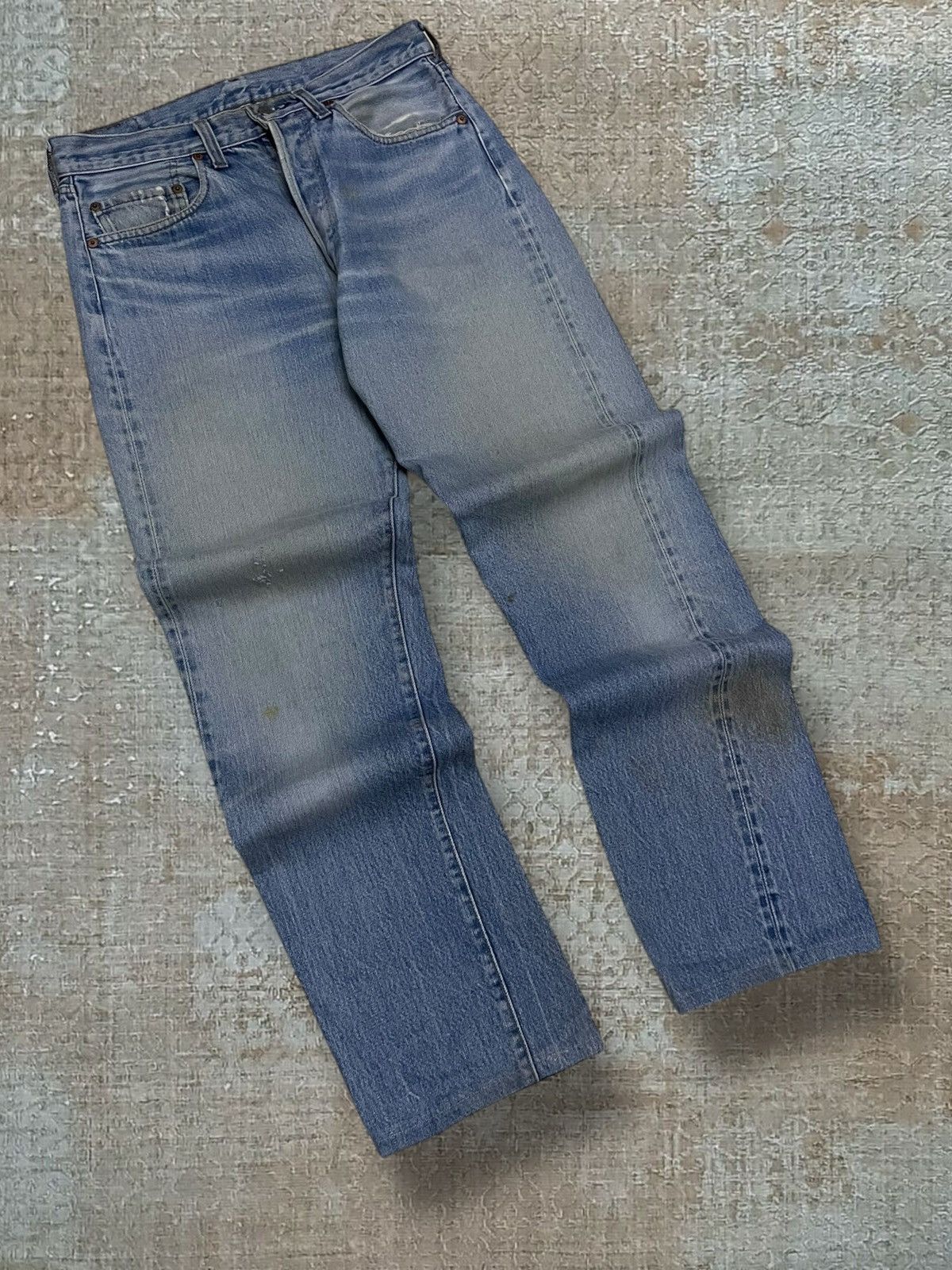 Levi's Vintage Clothing Vintage 1990s Designer Levis 501 Distressed Selvedge Denim Size US 32 / EU 48 - 2 Thumbnail