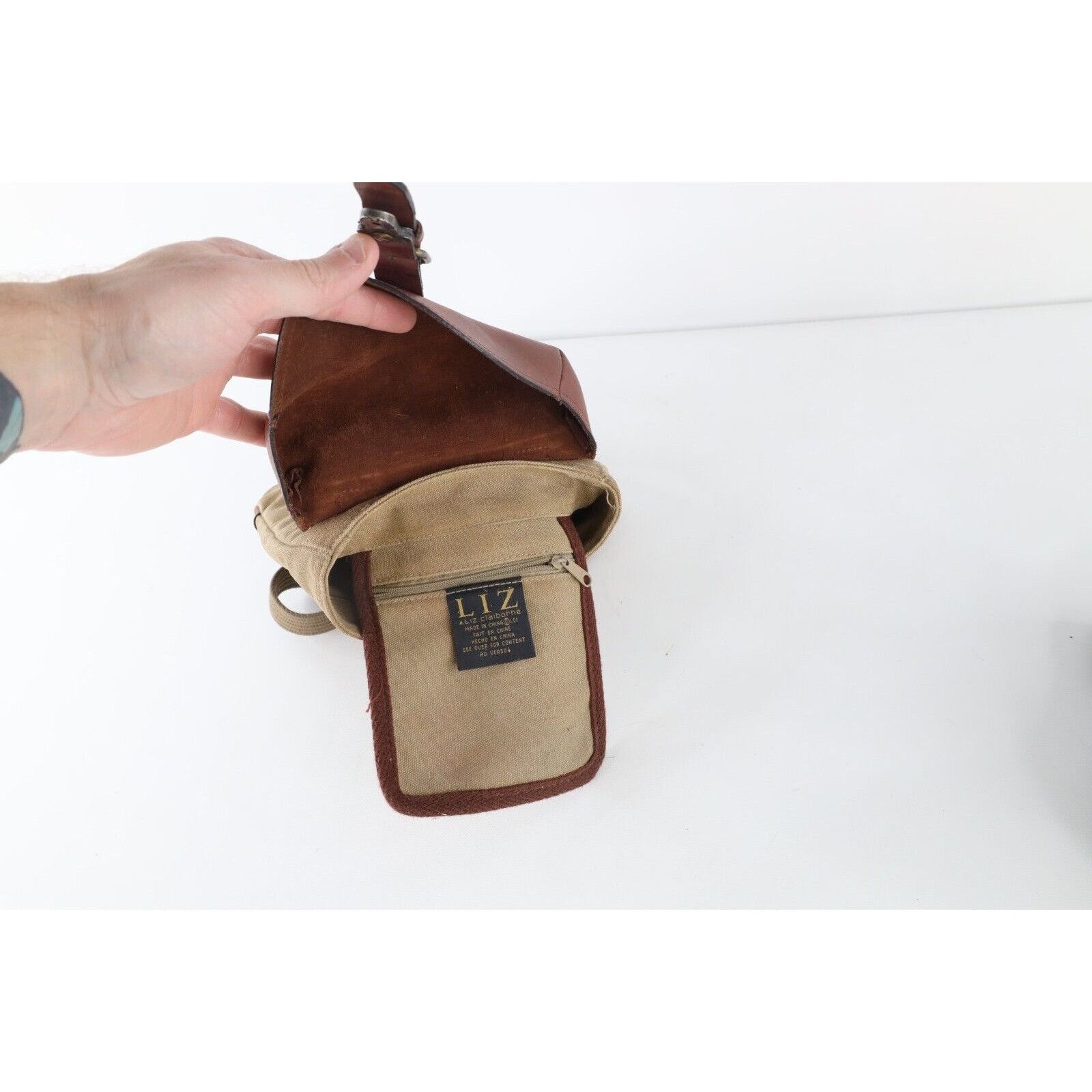 Vintage Vintage 90s Streetwear Canvas Leather Crossbody Shoulder Bag Size ONE SIZE - 8 Thumbnail