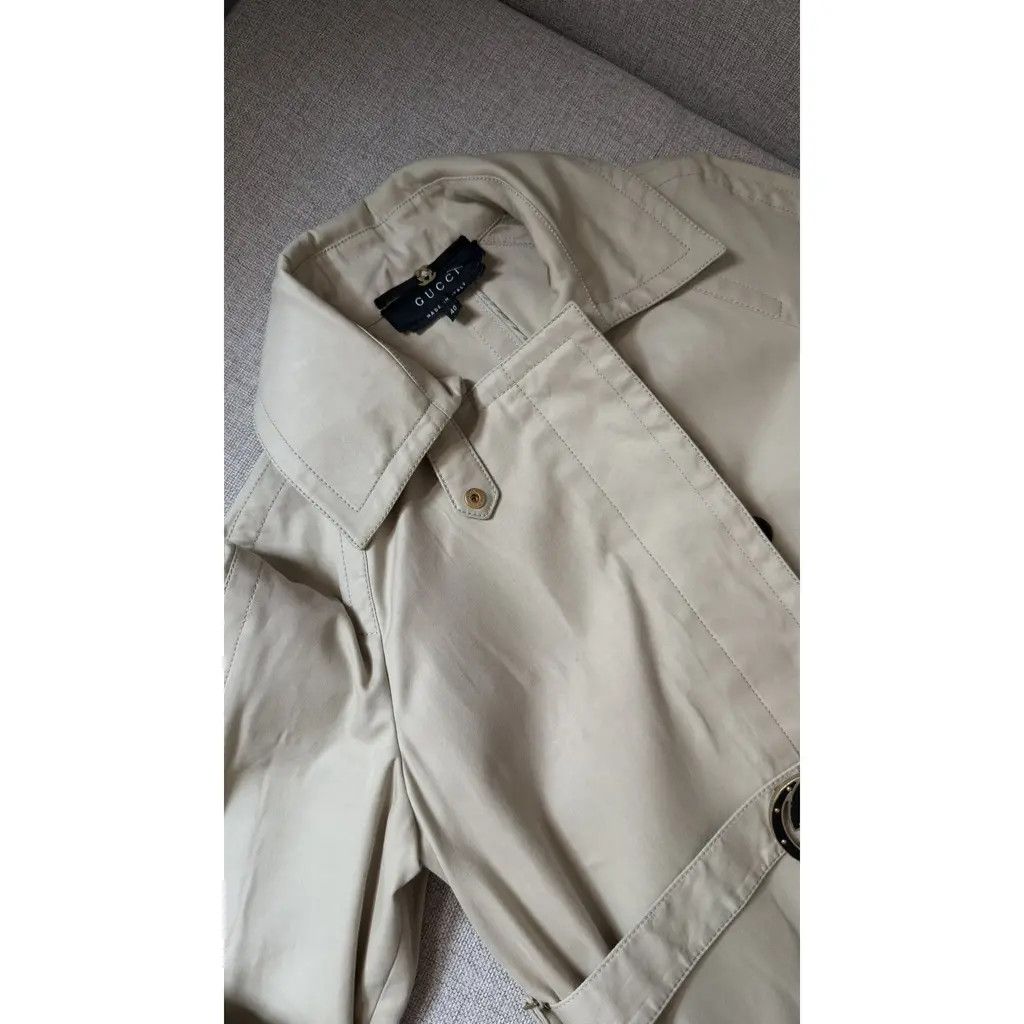 Gucci Gucci Beige Cotton Studded Logo Waist Belt Trench Coat IT40 Size S / US 4 / IT 40 - 2 Thumbnail