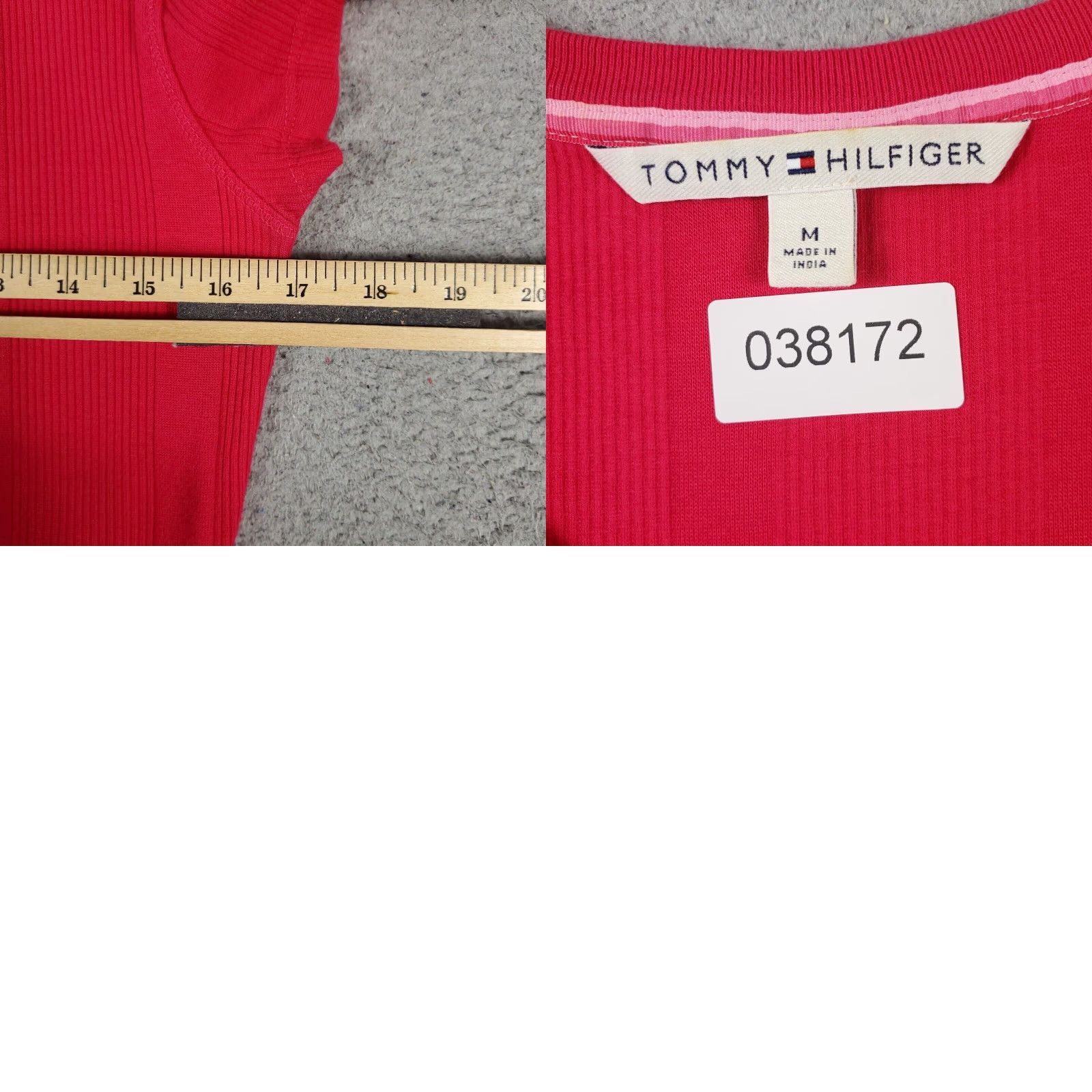 Tommy Hilfiger Tommy Hilfiger Womens Medium Red Short Sleeve Crew Neck Cotton T Shirt Size M / US 6-8 / IT 42-44 - 8 Thumbnail