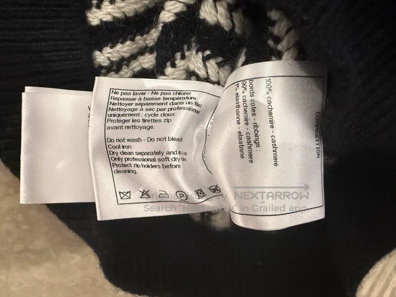 Chanel Chanel 21B black and white oblique striped shawl knitted s Size XXS / US 00 / IT 34 - 5 Thumbnail