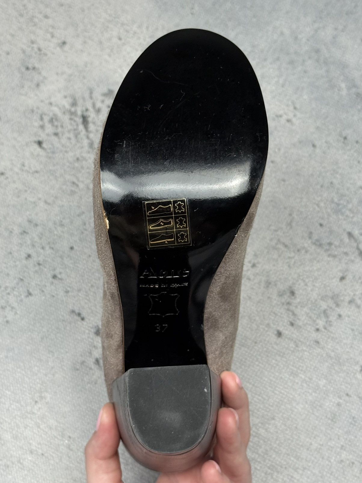 Acne Studios Vintage Acne Studios Taupe Suede Chunky Block Heel Pumps Lux Size US 7 / IT 37 - 11 Thumbnail