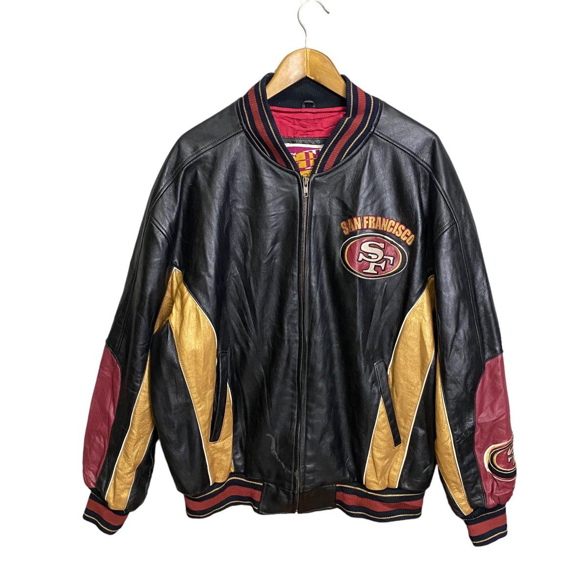 NFL Vintage SF 49ers NFL Leather Bomber Varsity Jacket Size US XL / EU 56 / 4 - 2 Thumbnail