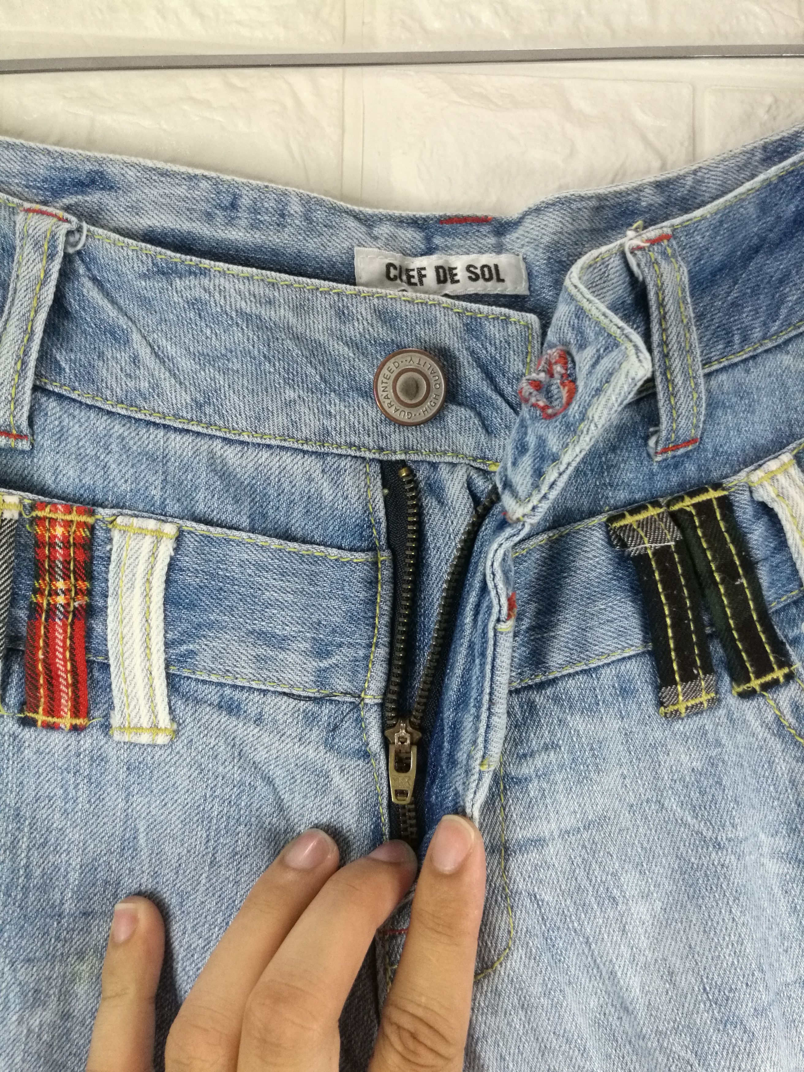 Japanese Brand Vintage Japanese Clef De Sol Double Waist Jeans Size US 31 - 9 Thumbnail