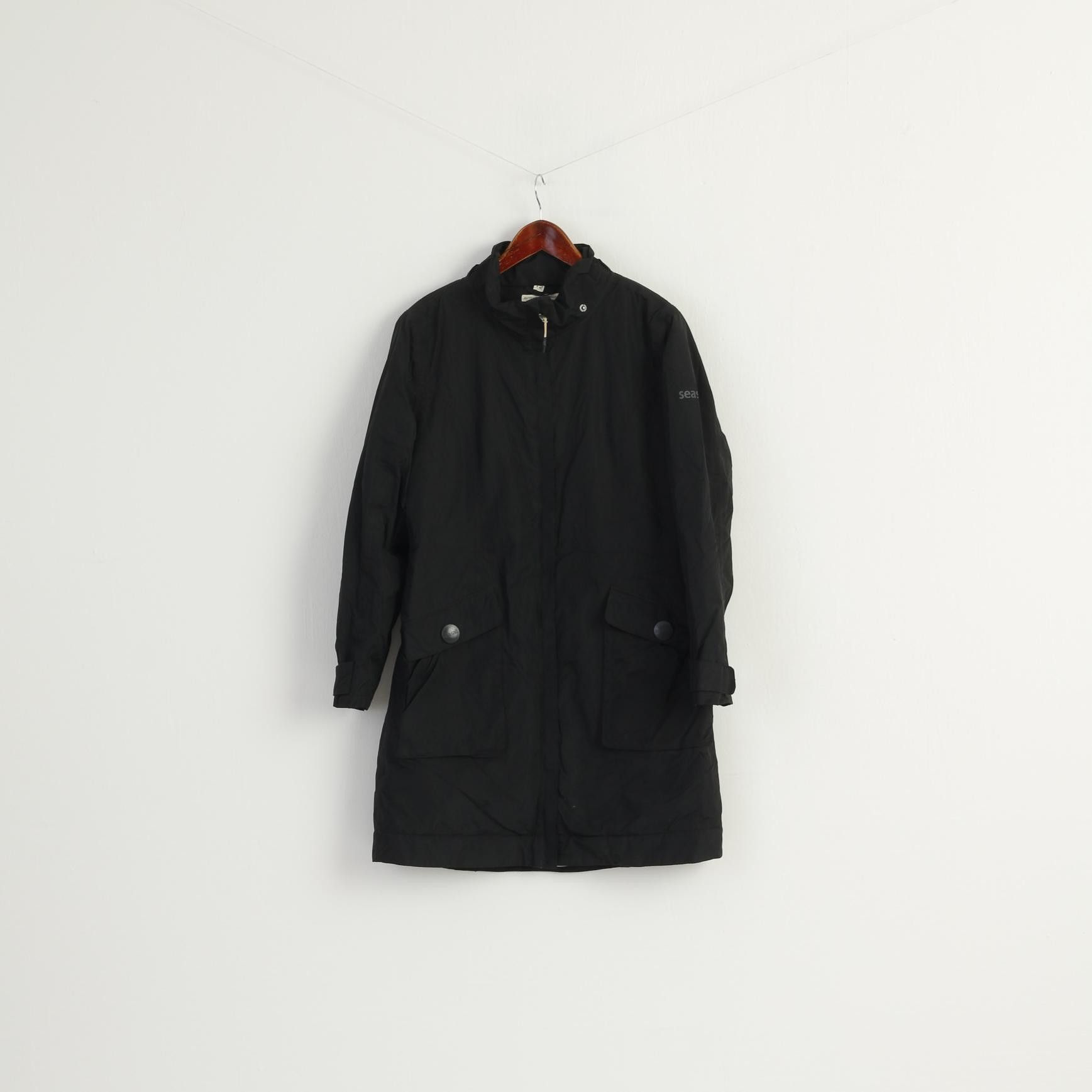 Vintage Seasalt Women 12 M Rain Coat Black Waterproof 7923 Size M / US 6-8 / IT 42-44 - 1 Thumbnail