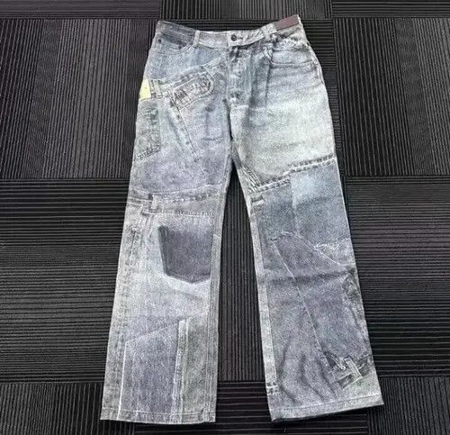 Jean Digitally printed distressed washed denim trousers Size US 32 / EU 48 - 7 Thumbnail