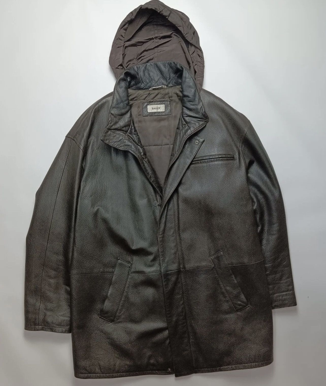image of Bally Men’S Leather Jacket 50 Made In France in Brown, Men's (Size Medium)