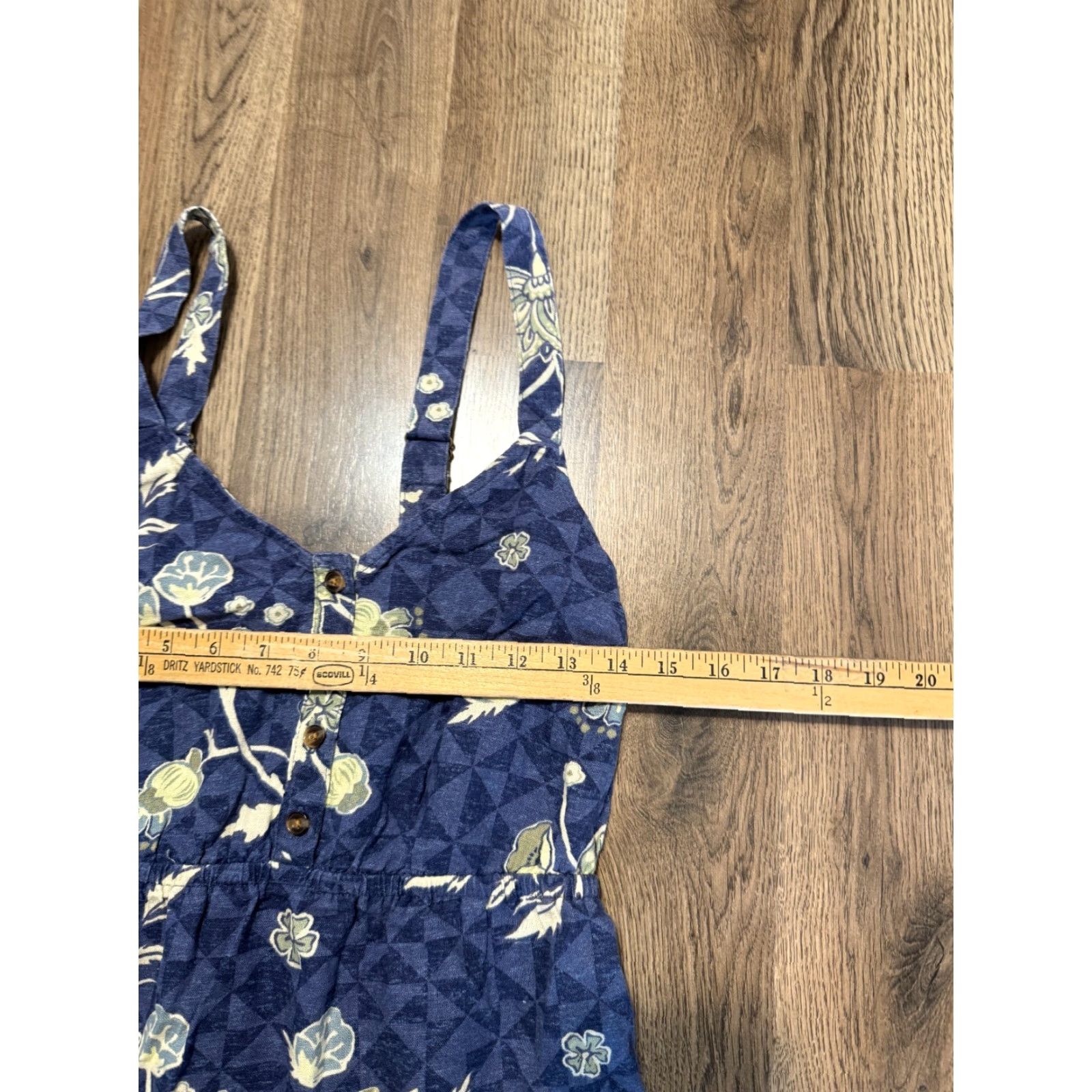 Vintage Sonoma Dress Women's Size Small Green Blue White Floral Maxi Linen Blend Size S / US 4 / IT 40 - 3 Thumbnail