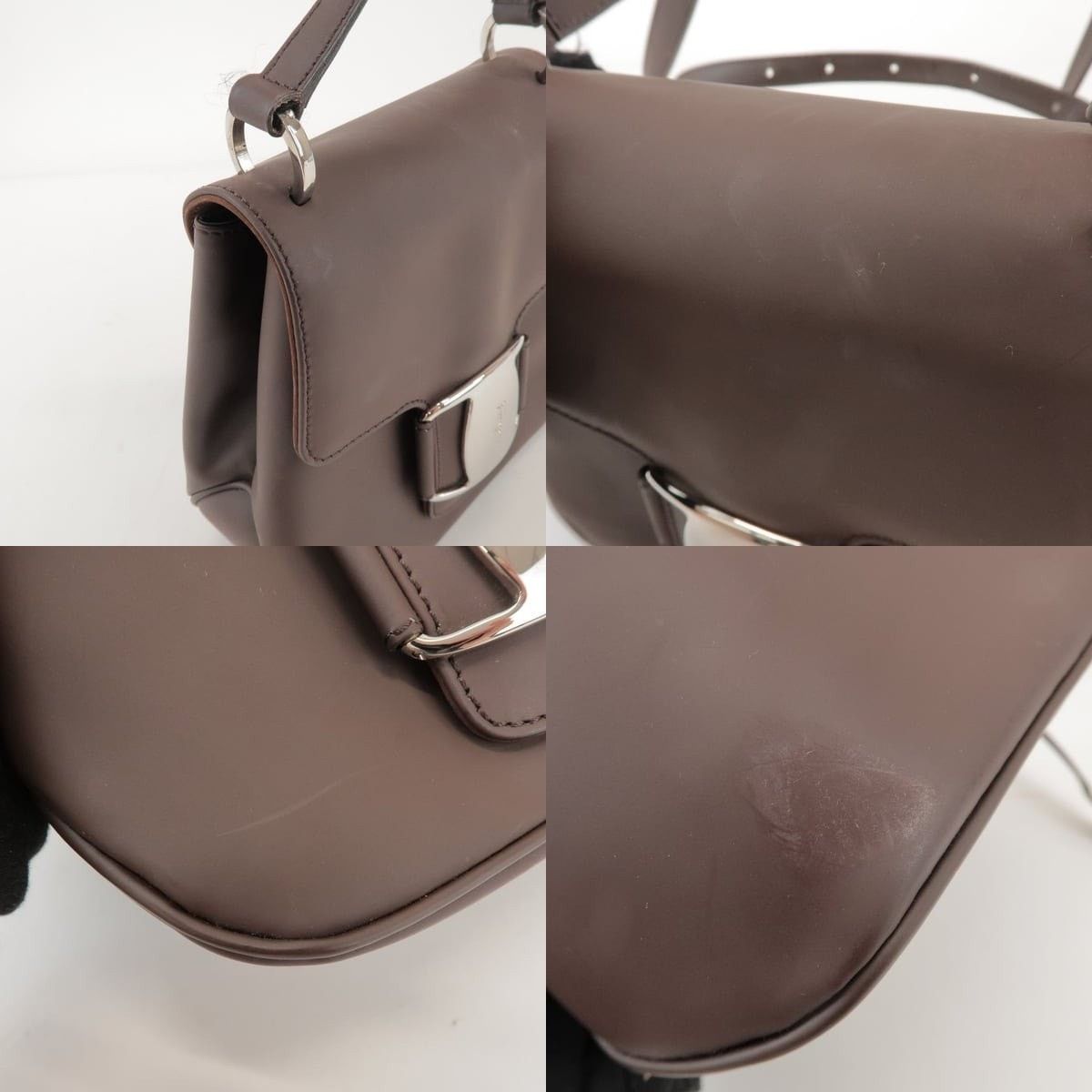 Salvatore Ferragamo Ferragamo Vara Calfskin Crossbody Bag Brown Size ONE SIZE - 6 Thumbnail