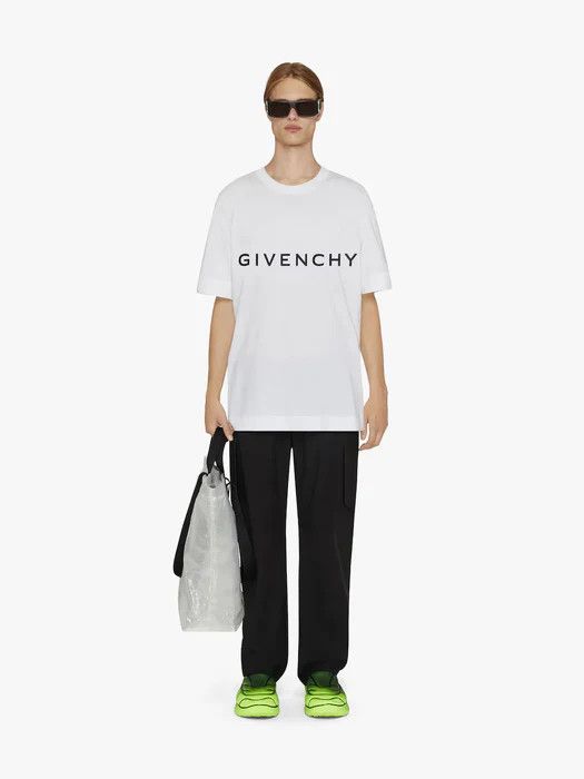 Givenchy o1srvl11e0625 Oversized Fit T-Shirt in White Size US M / EU 48-50 / 2 - 2 Thumbnail