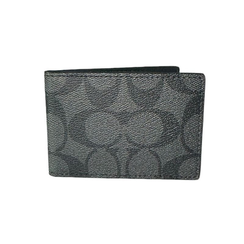 Coach Coach Compact Small Billfold Wallet In Signature Canvas Size ONE SIZE - 1 Thumbnail