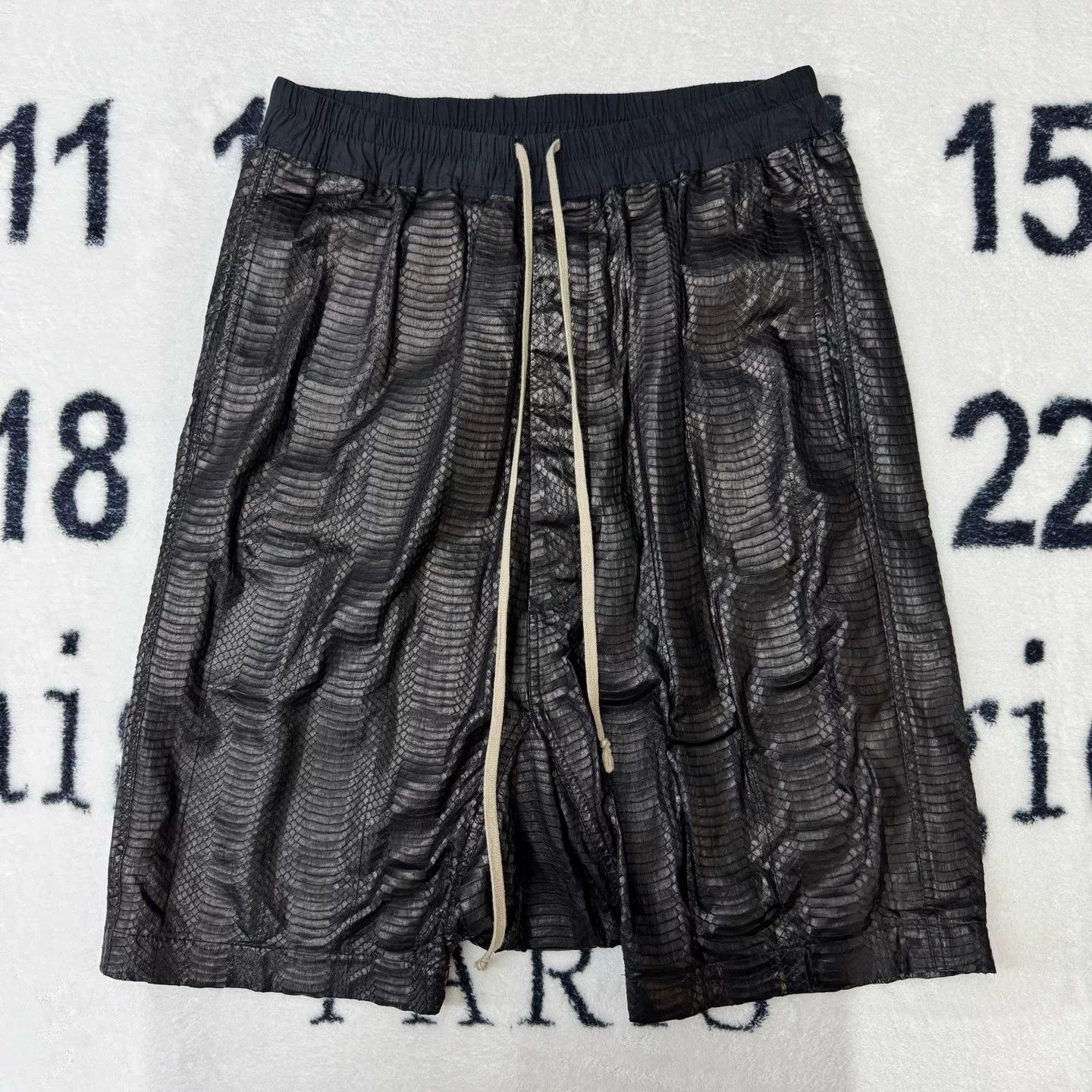 Rick Owens Rick Owens Python Skin Drop-Crotch Pants Size US 27 - 1 Thumbnail