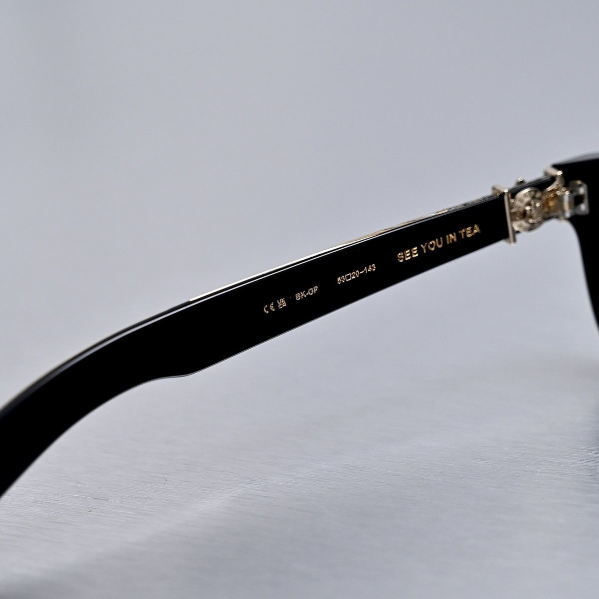 Chrome Hearts CHROME HEARTS SEE YOU IN TEA BLACK GOLD PLATED GLASSES Size ONE SIZE - 8 Thumbnail