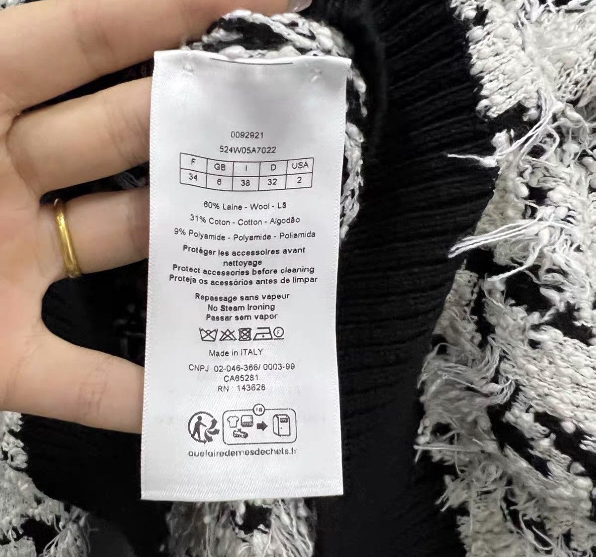 Dior Dior 25SS Houndstooth Woven 2-in-1 Jacket J41 Size XS / US 0-2 / IT 36-38 - 3 Thumbnail