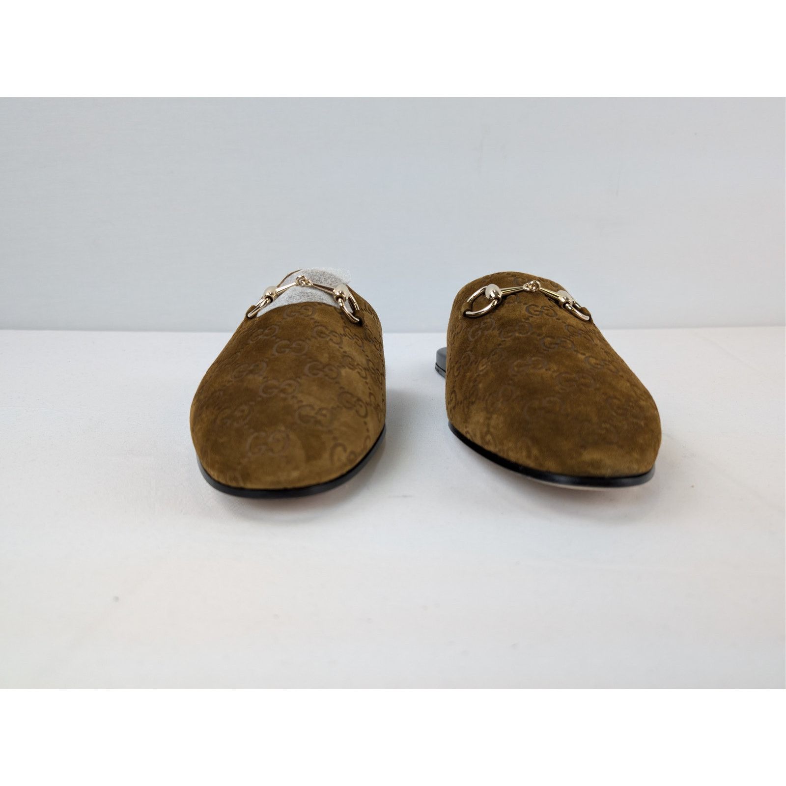 Gucci o1rshd1 men's GG Monogram Horsebit mules Slippers in brown Size US 9.5 / EU 42-43 - 9 Thumbnail